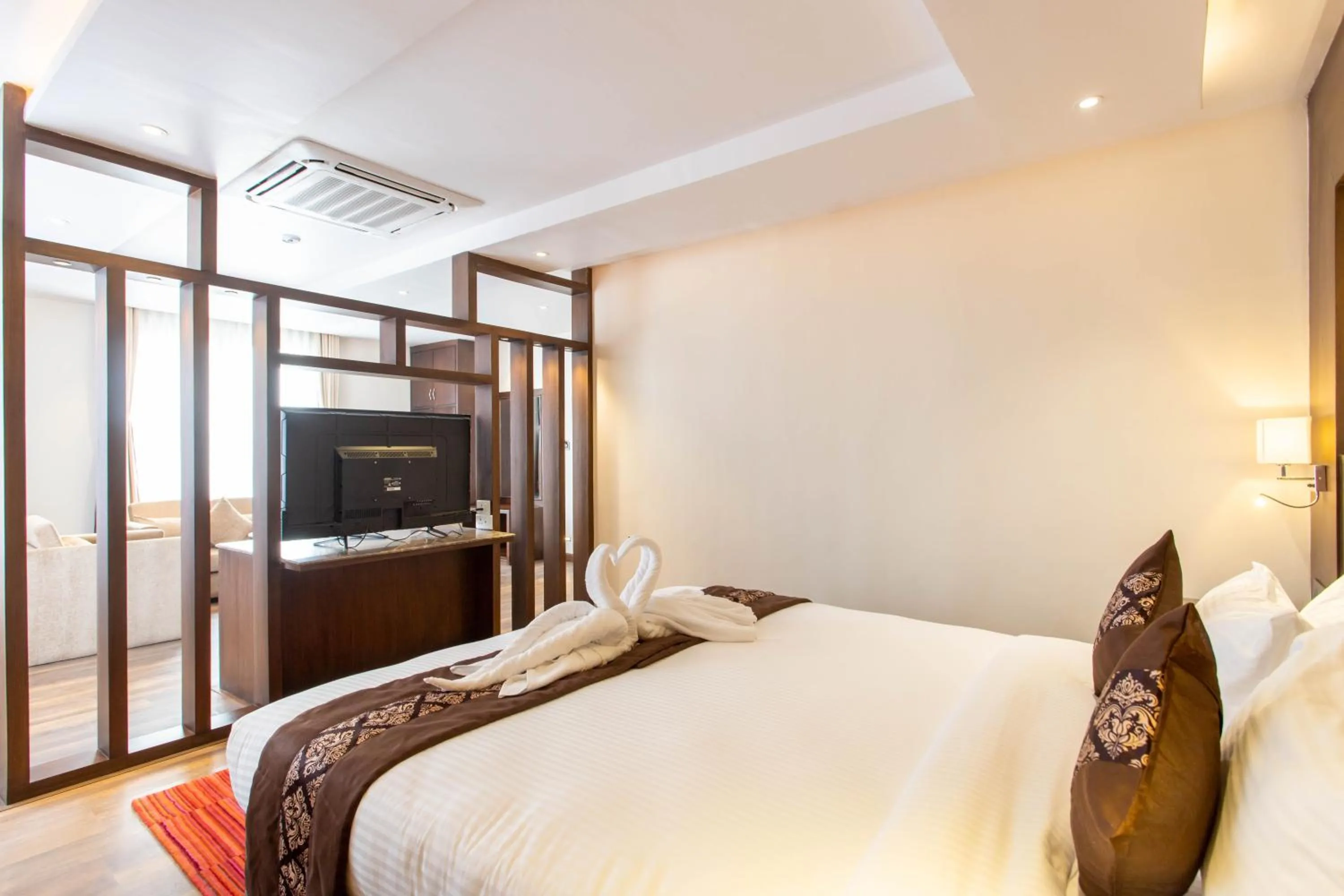 Bed in Hotel Da Flamingo