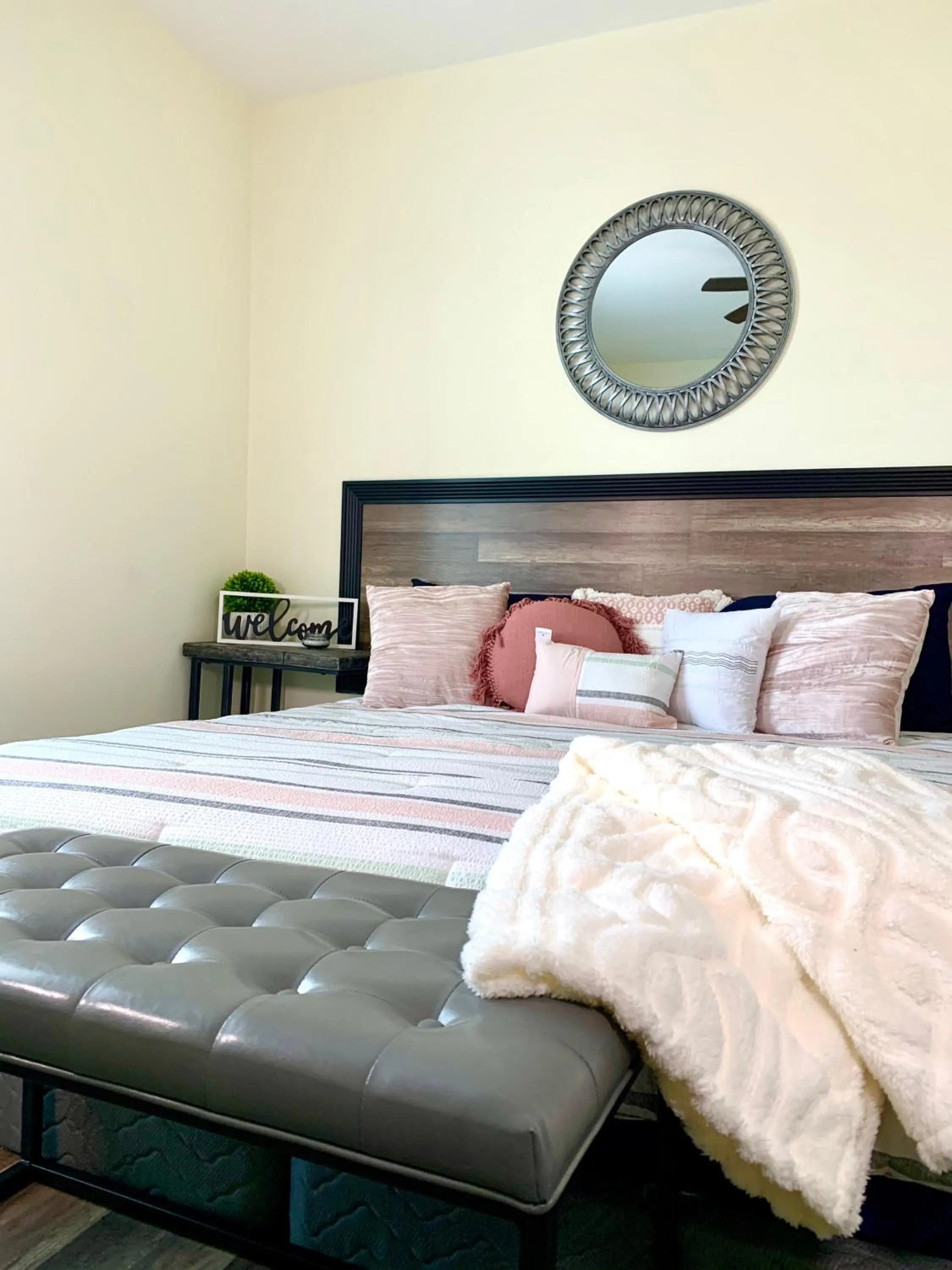 Bedroom, Bed in The Eastside Manor- With Private Yard & Free Parking, Minutes From Falls & Casino by Niagara Hospitality