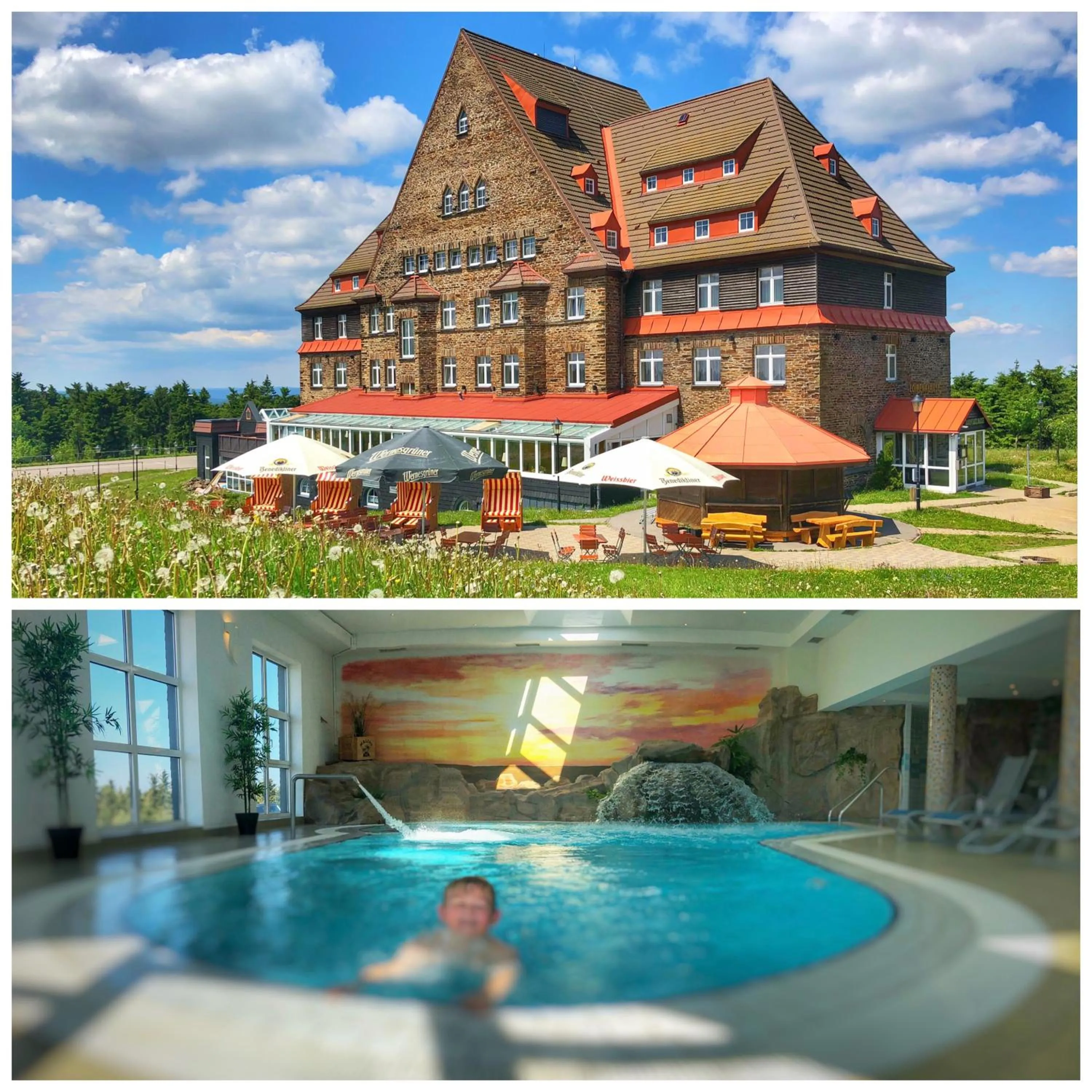 Naturhotel Sachsenbaude Oberwiesenthal - Indoor-Pool & Outdoor-Whirlpool