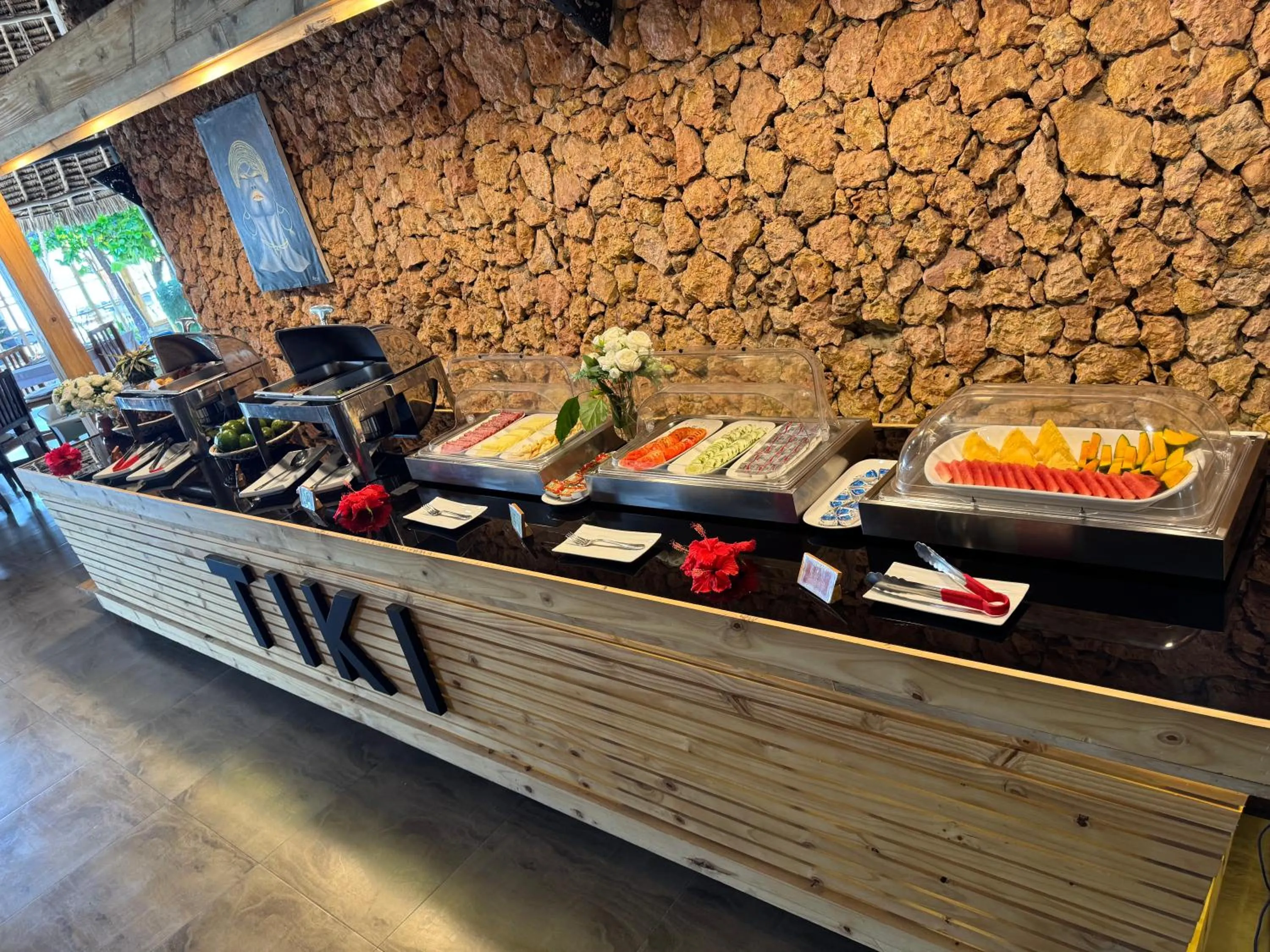 Buffet breakfast in TIKI Beach Club & Resort