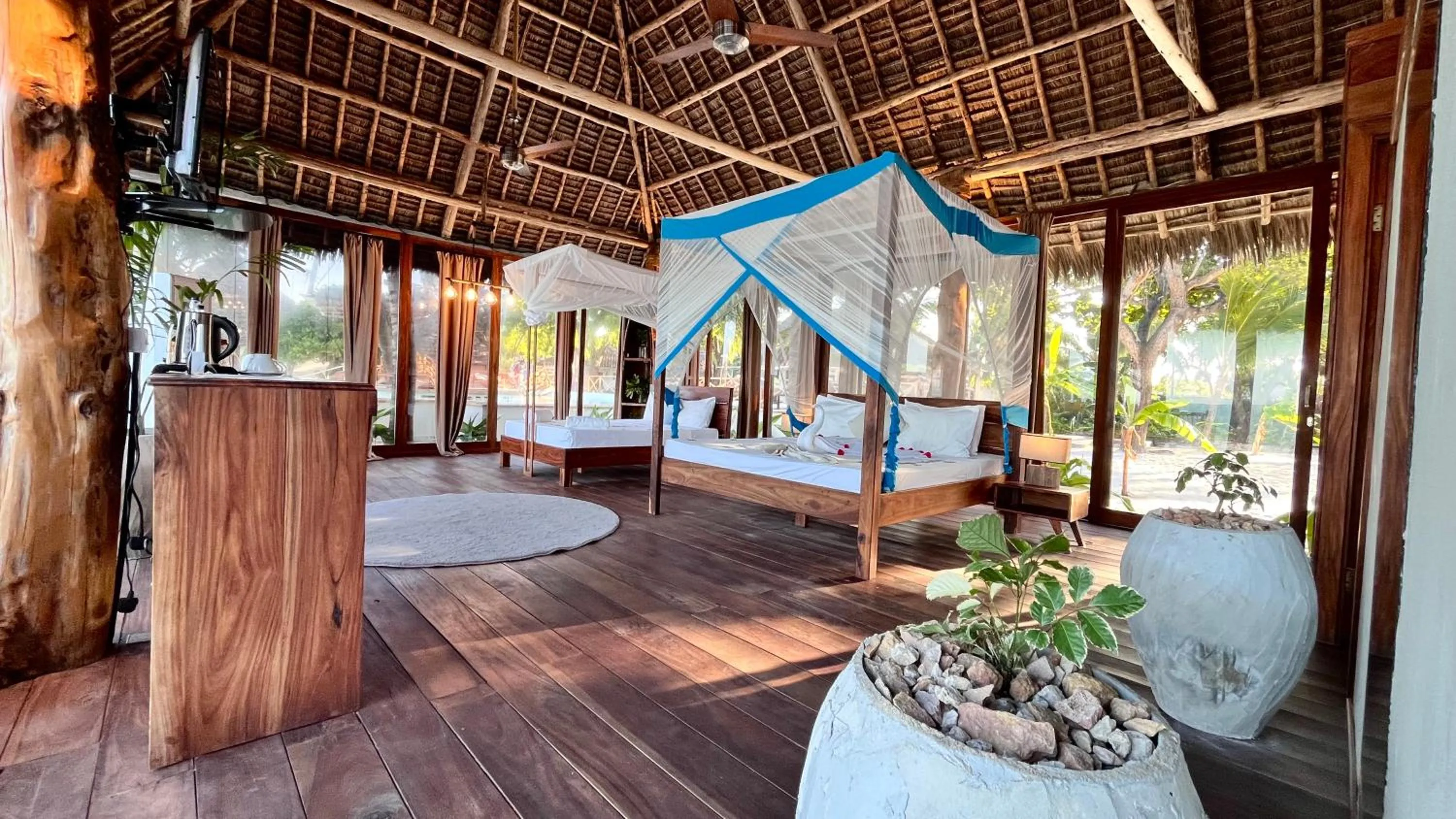 Bed in TIKI Beach Club & Resort