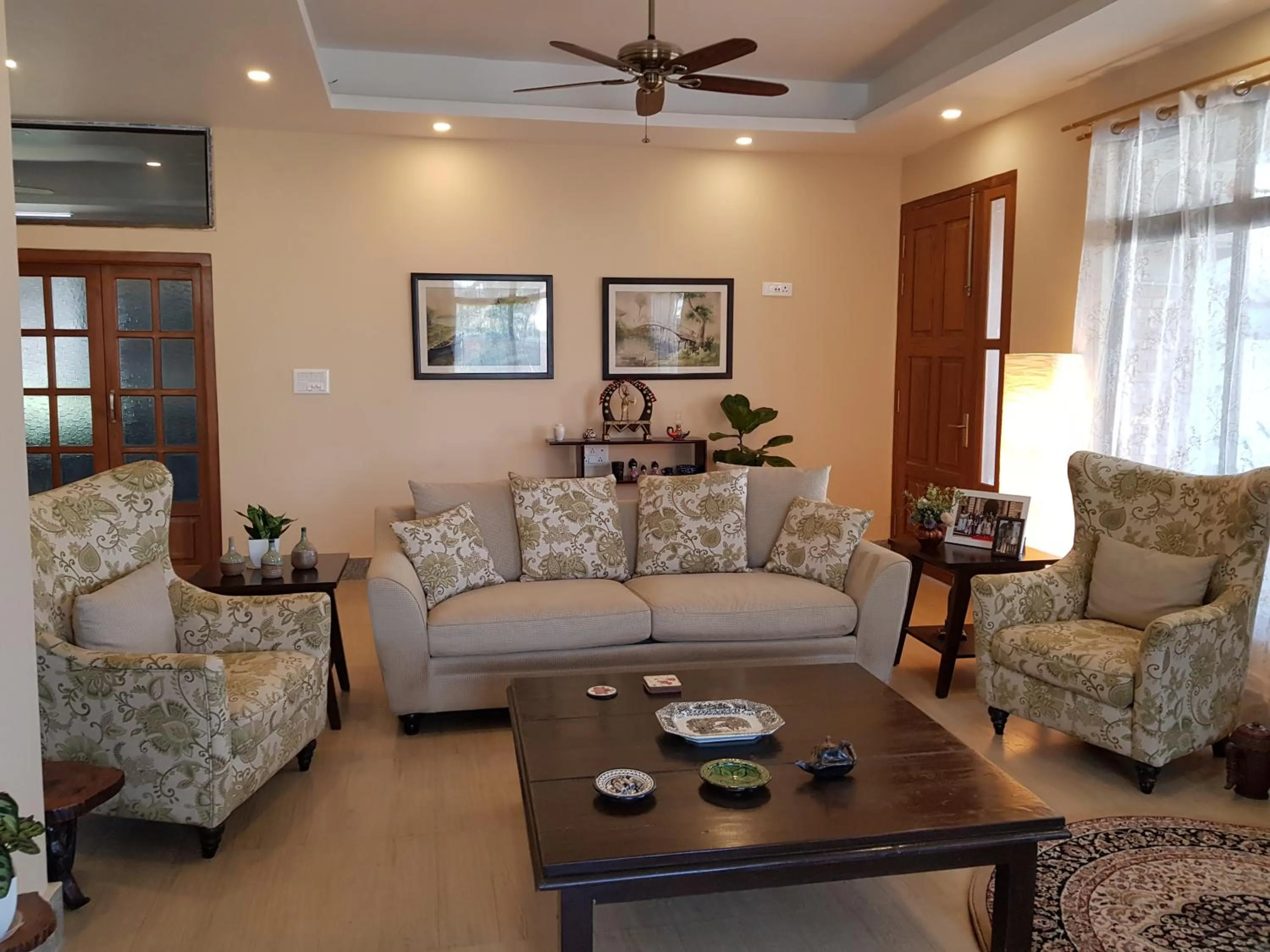 Seating area in Shalom Farmhouse by the hillside