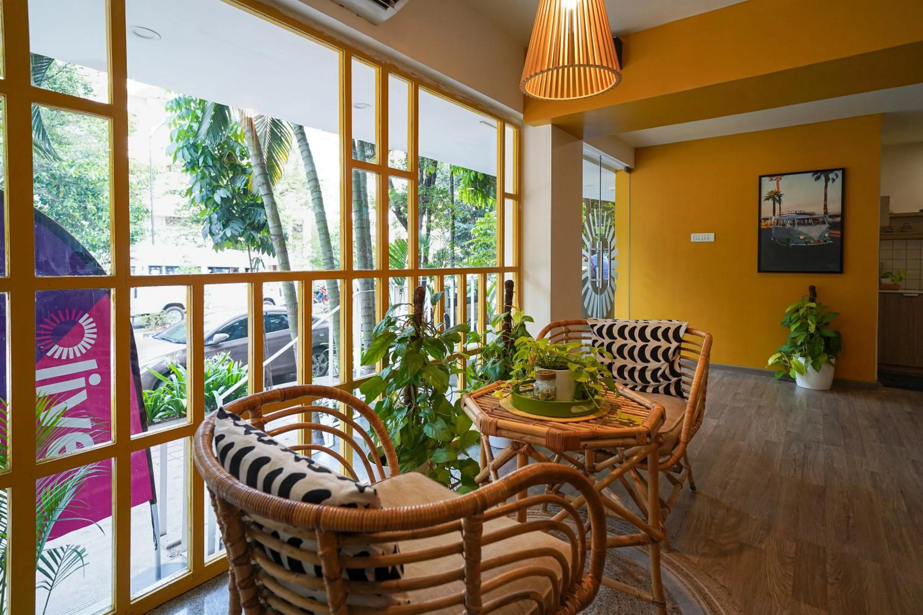 Seating area in Olive Hotel Indiranagar by Embassy Group