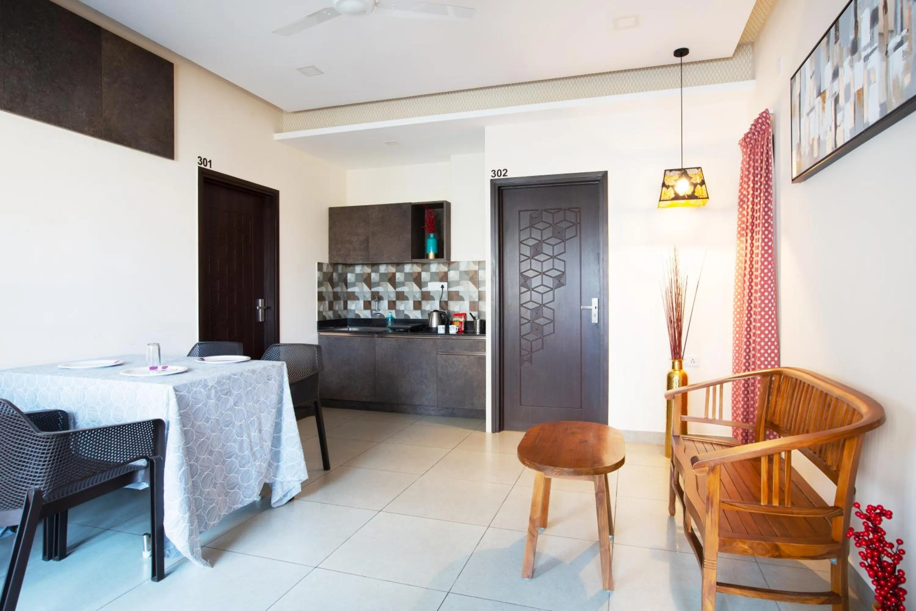 Living room in Sarvam Serviced Apartment