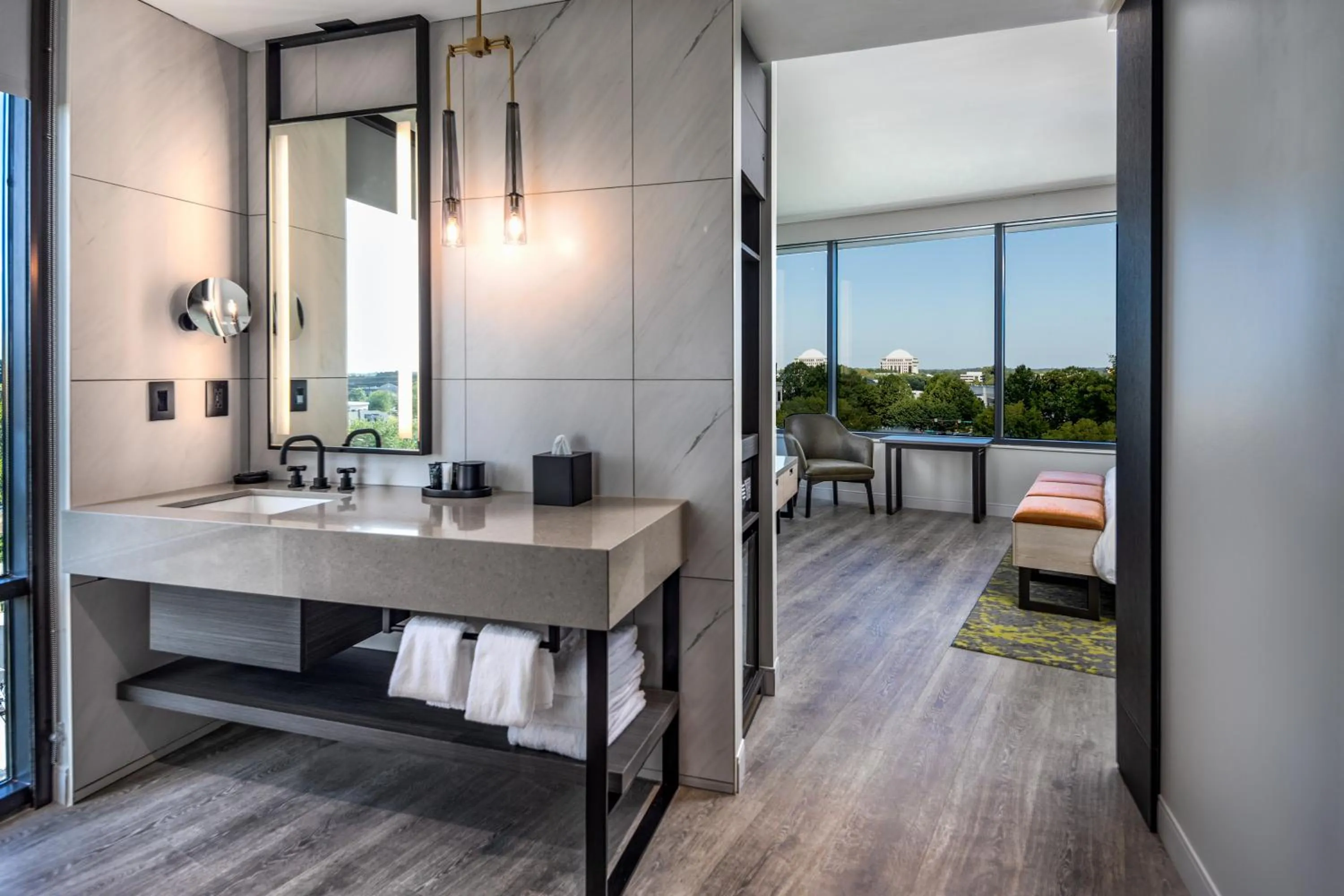 Bathroom, Bed in Hyatt Centric Charlotte SouthPark