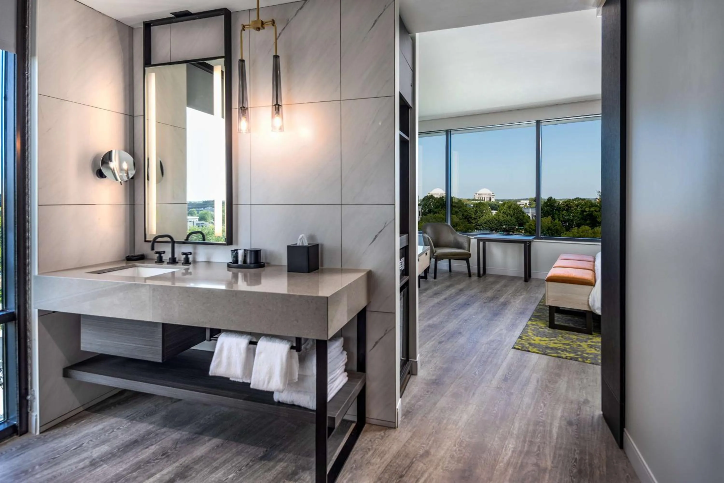 Bathroom, Bed in Hyatt Centric Charlotte SouthPark