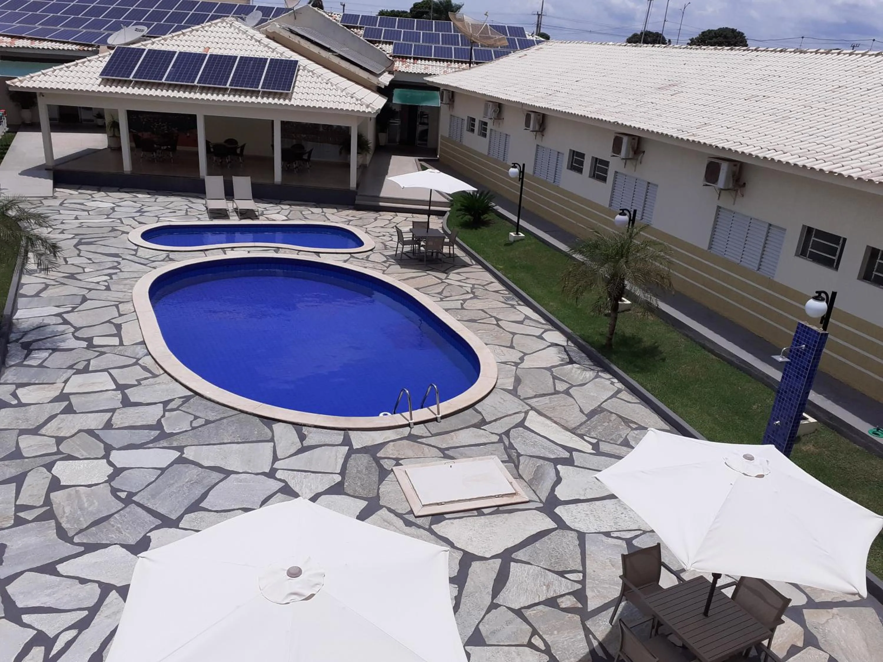 Pool view in Village Hotel