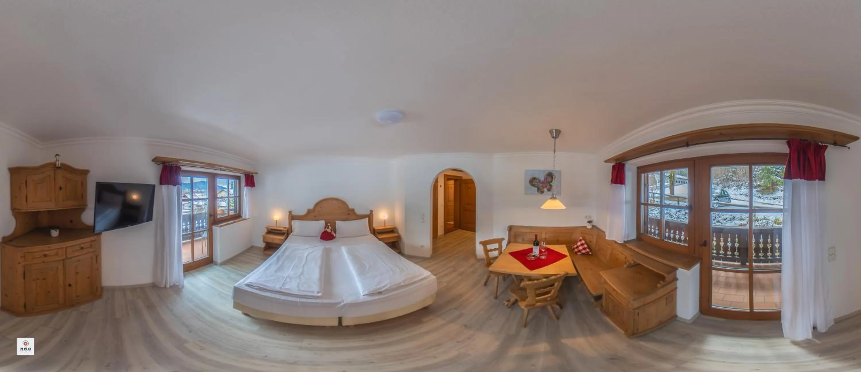 Balcony/Terrace, Bed in Landhotel Lärchenhügel