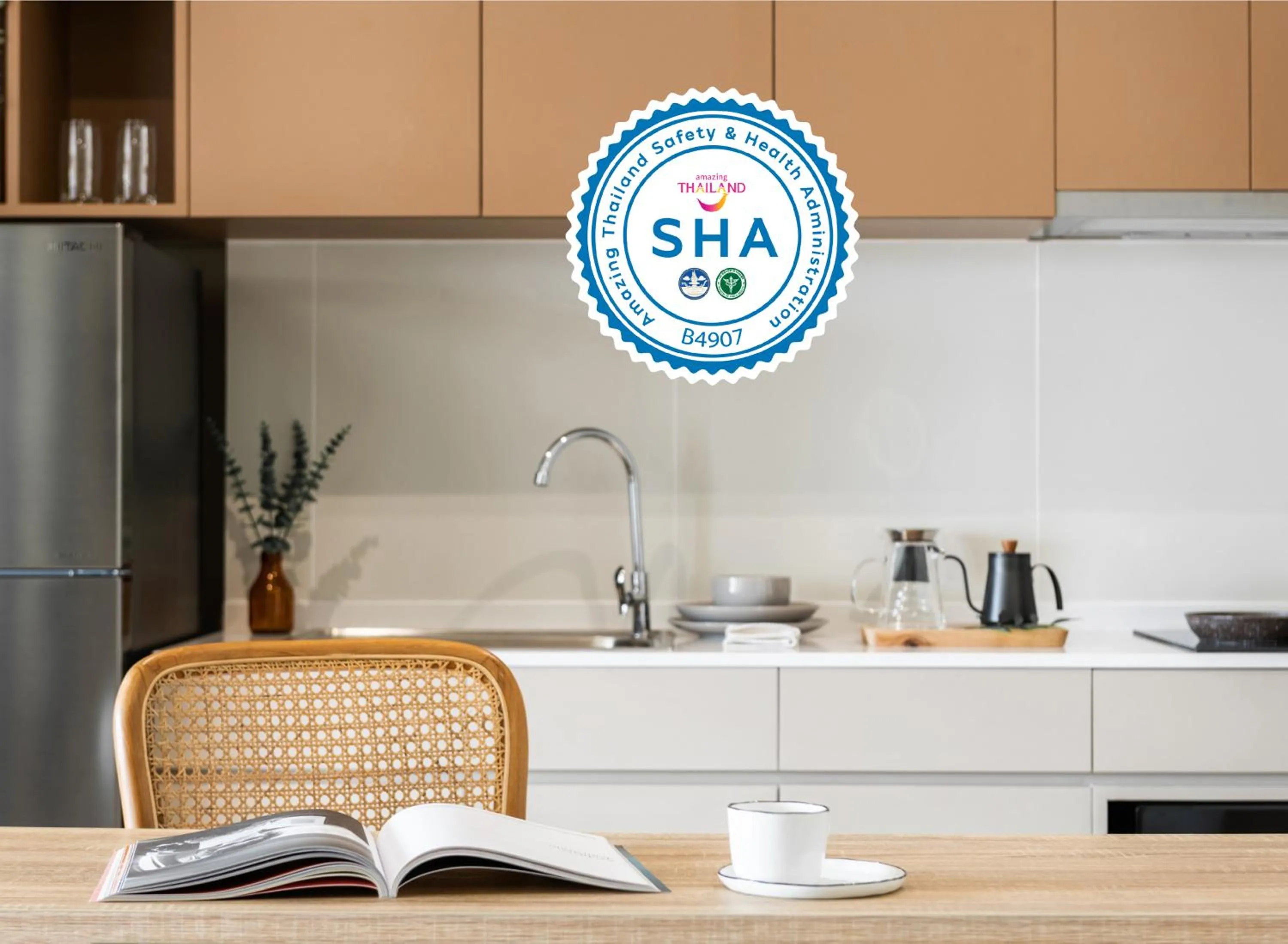 Kitchen or kitchenette in Aspira Residence Sukhumvit 71