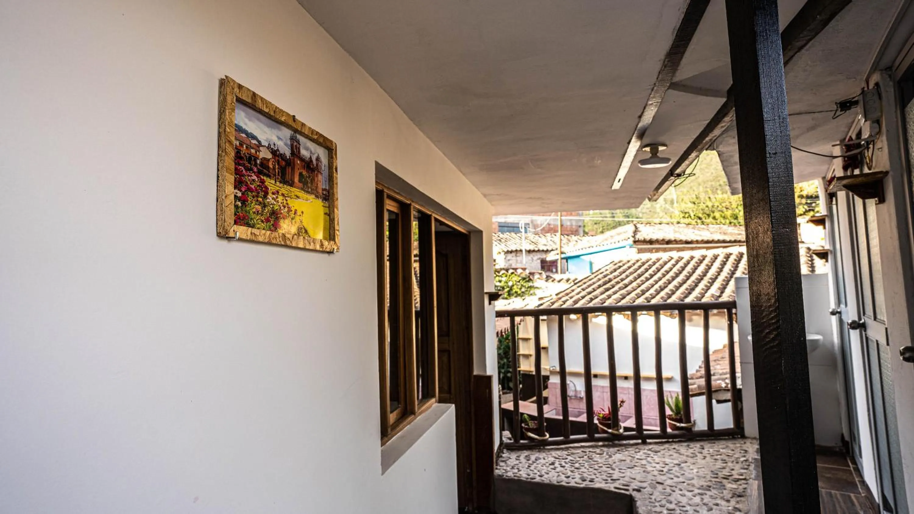 Balcony/Terrace in MAMA GREEN HOSTAL - Eco Andean Experience and Permaculture Farm - Vegetarian Breakfast