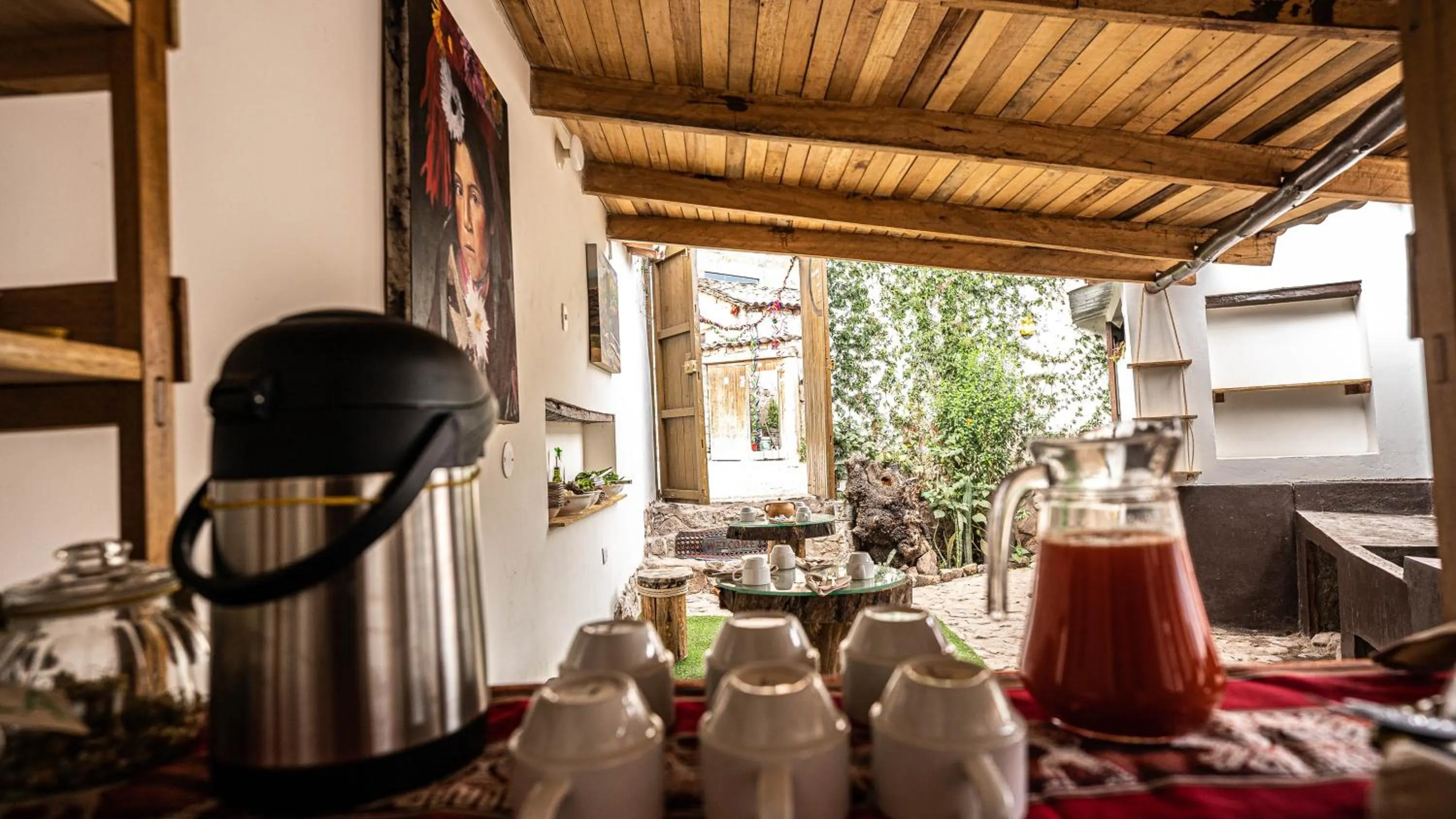 Dining area in MAMA GREEN HOSTAL - Eco Andean Experience and Permaculture Farm - Vegetarian Breakfast