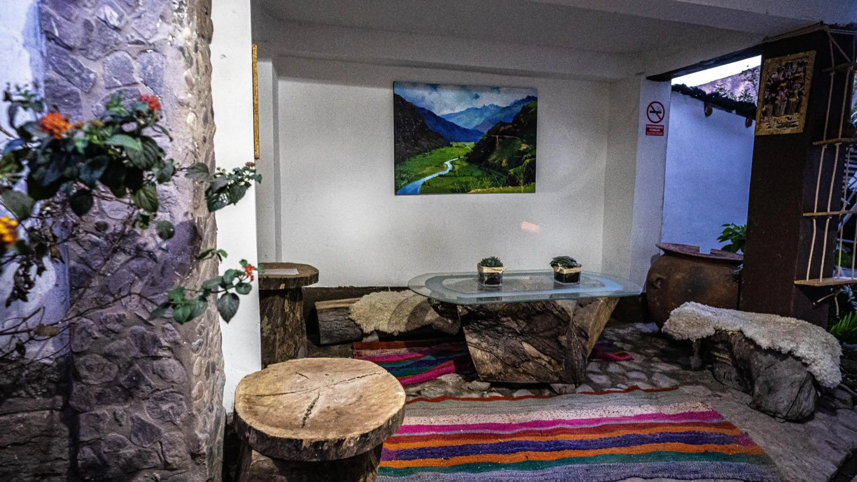 Living room in MAMA GREEN HOSTAL - Eco Andean Experience and Permaculture Farm - Vegetarian Breakfast
