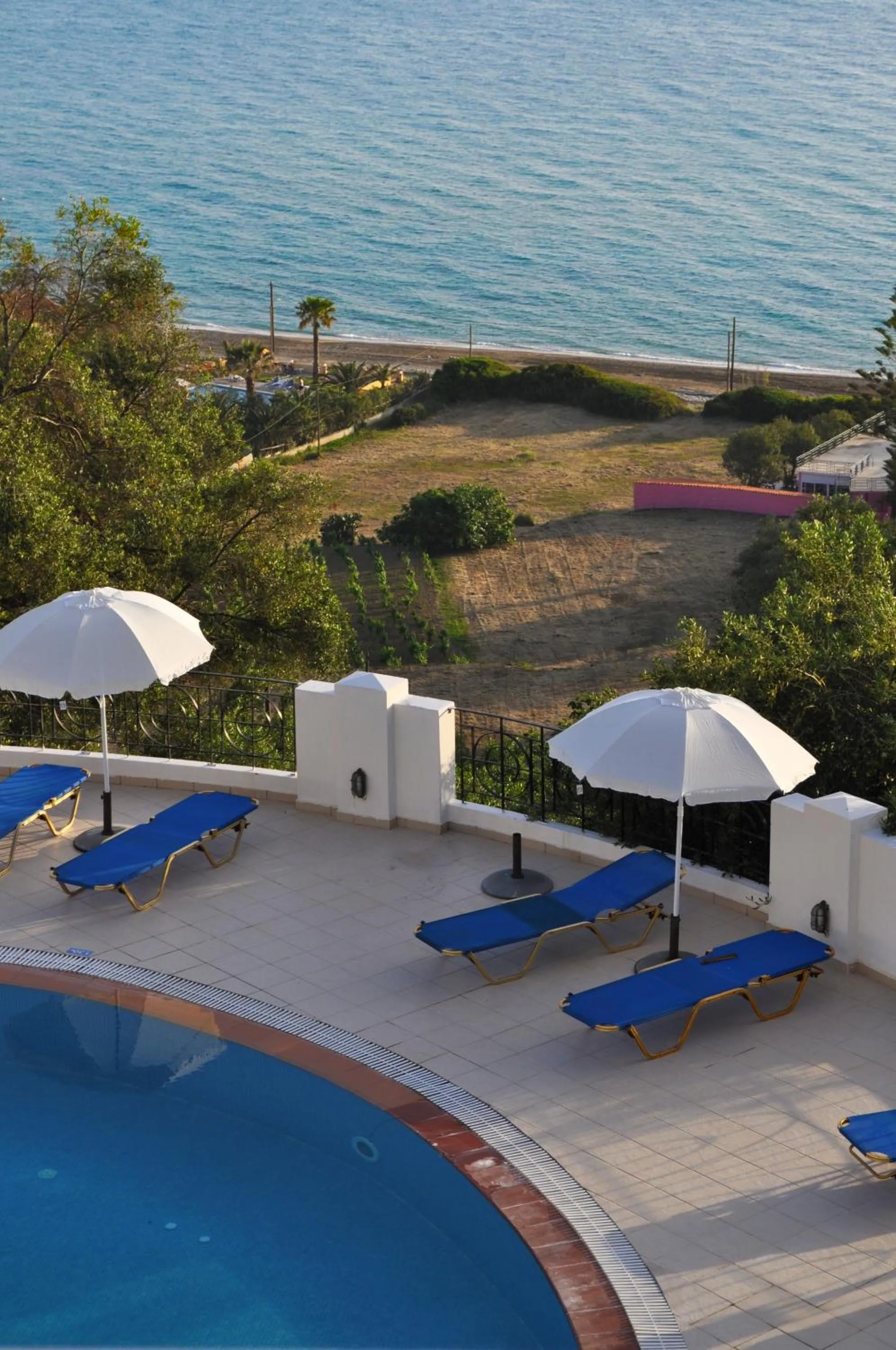 Patio in Studio Apartments Maria with Pool - Agios Gordios Beach