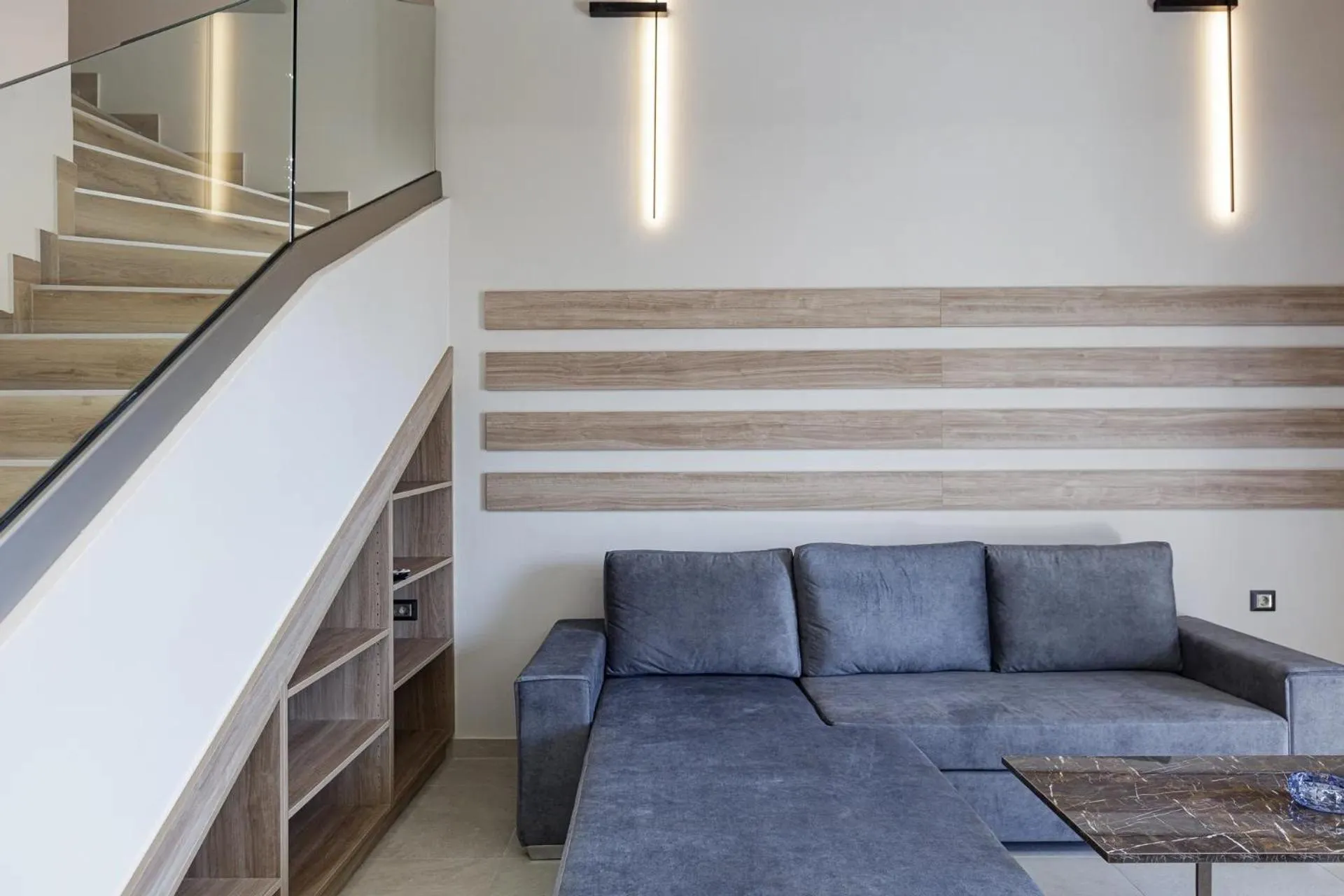 Seating area in Sapphire Blue Suites