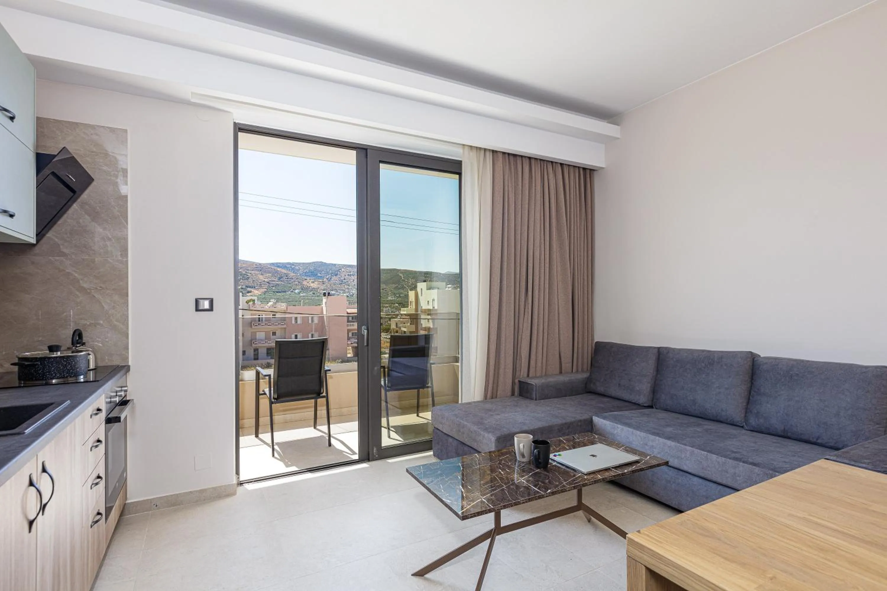 Living room in Sapphire Blue Suites