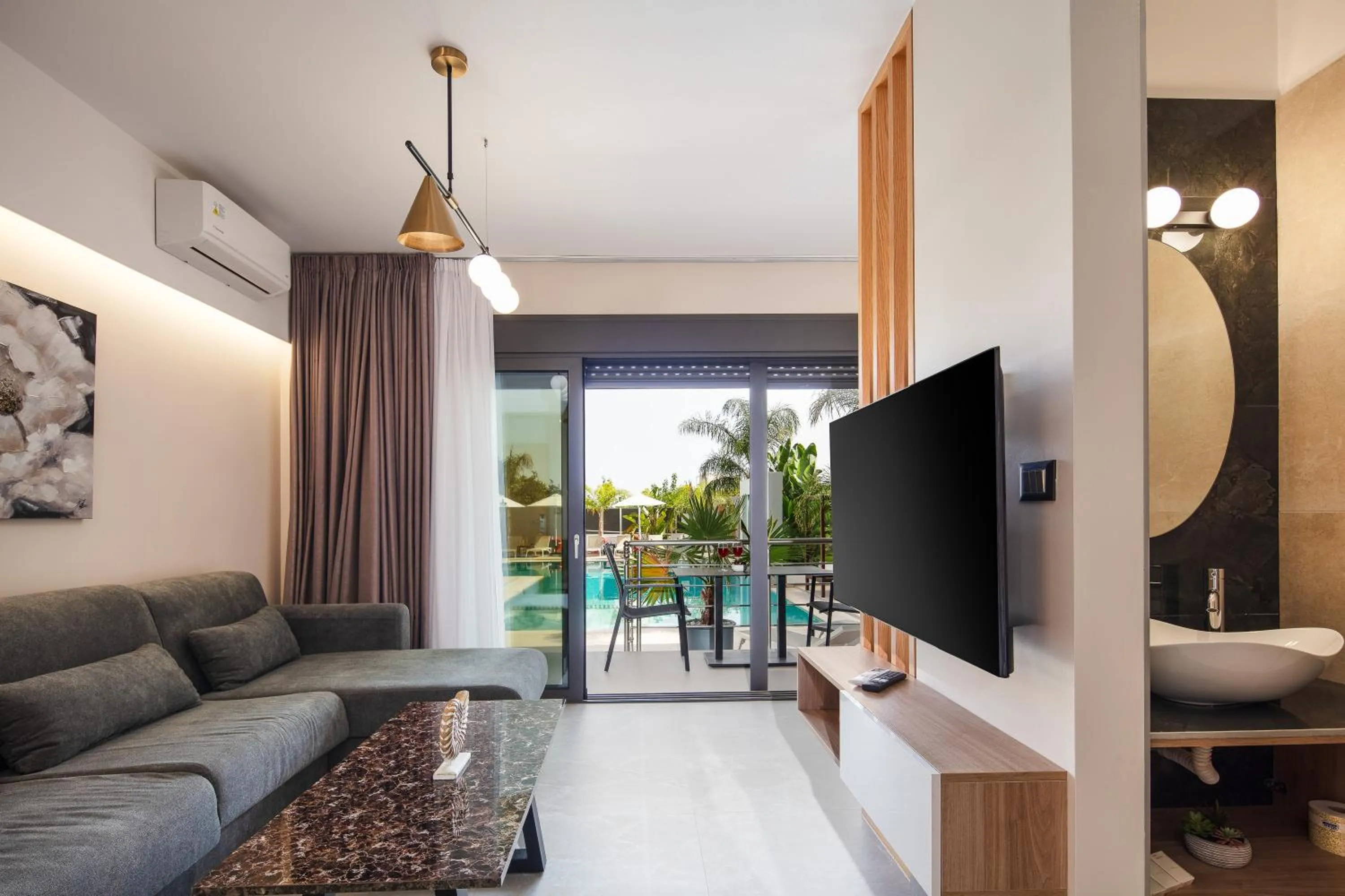 Seating area in Sapphire Horizon Suites