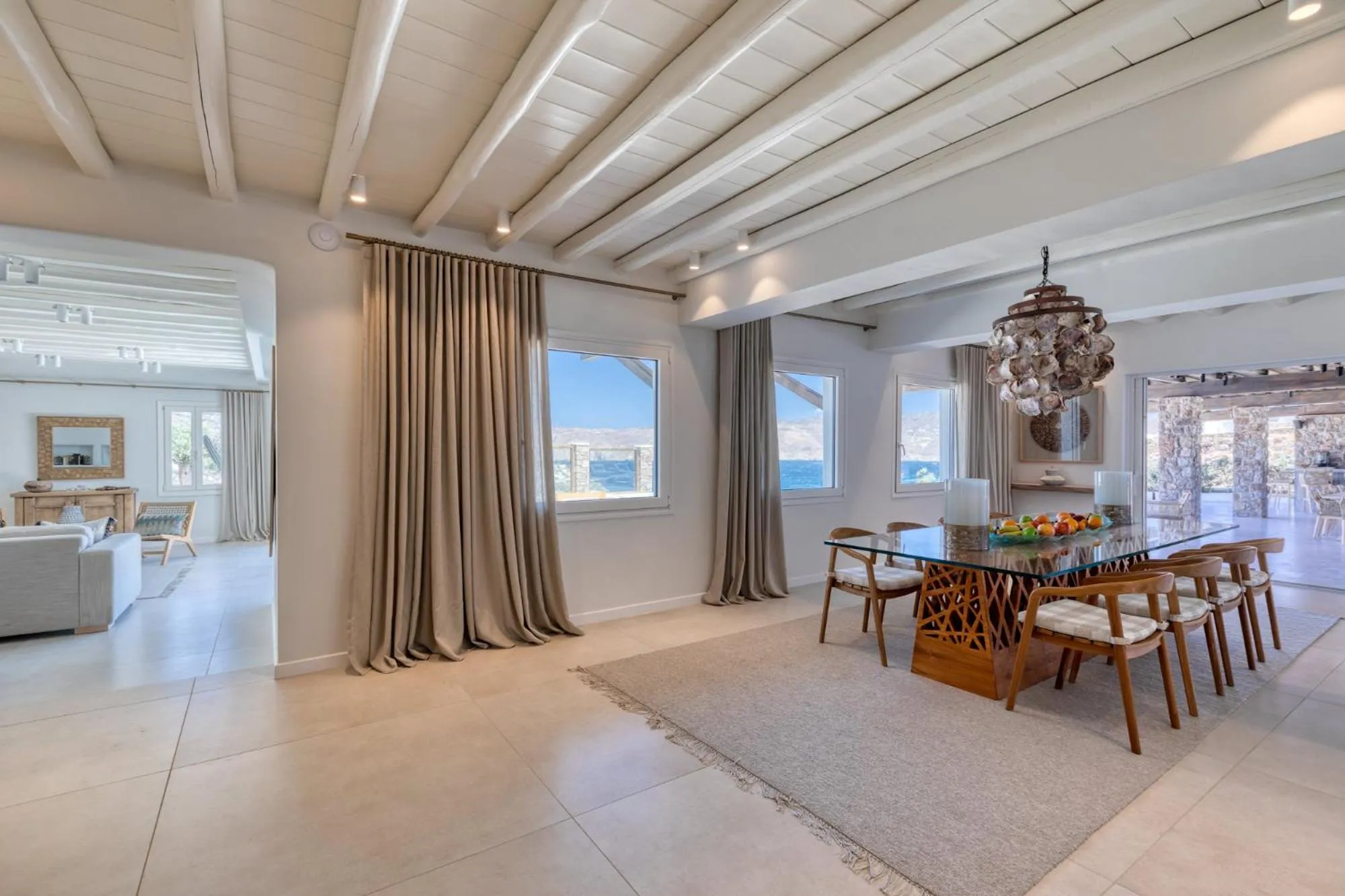 Living room in Mykonos Panormos Villas