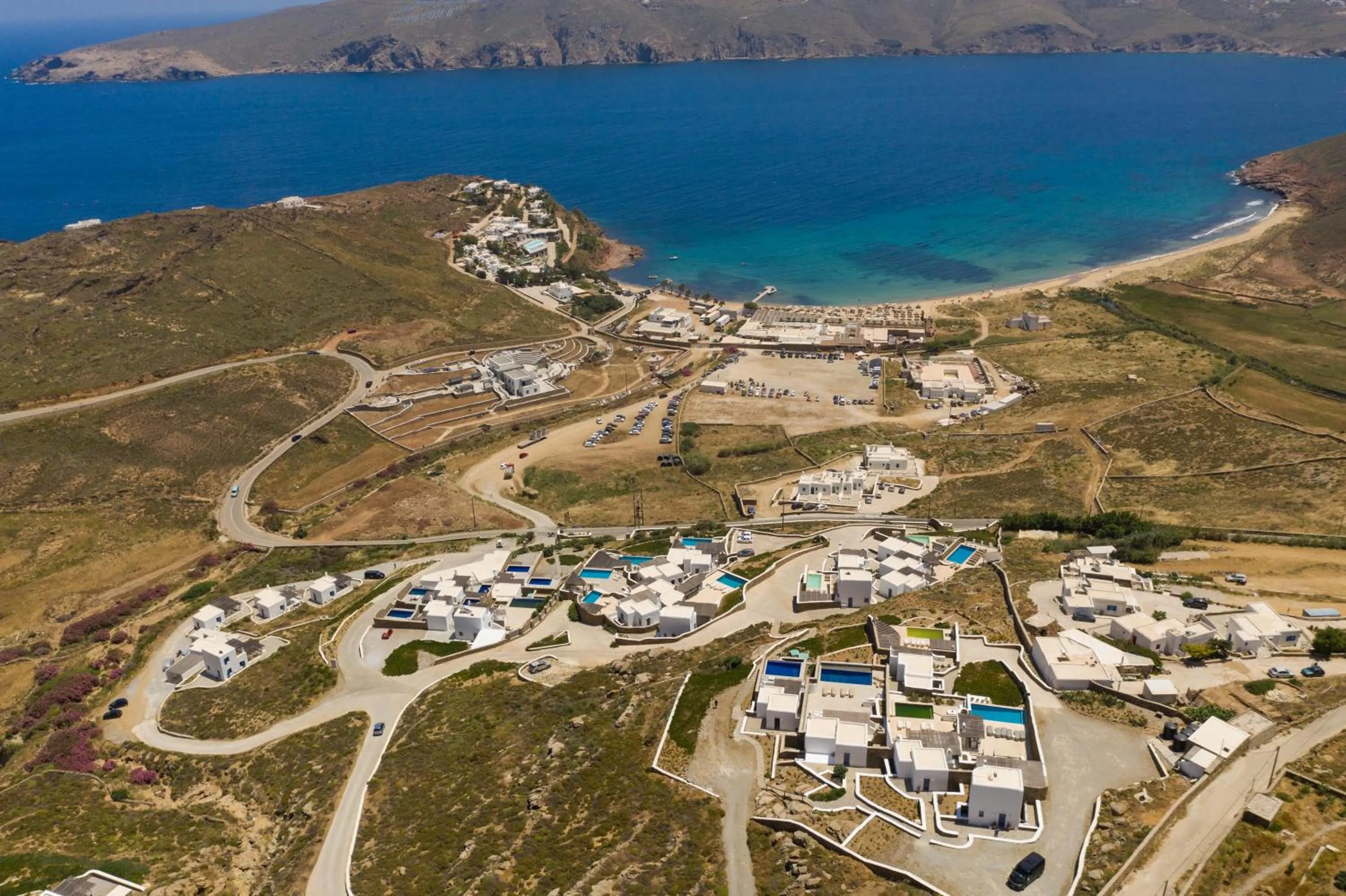 Bird's eye view in Mykonos Panormos Villas