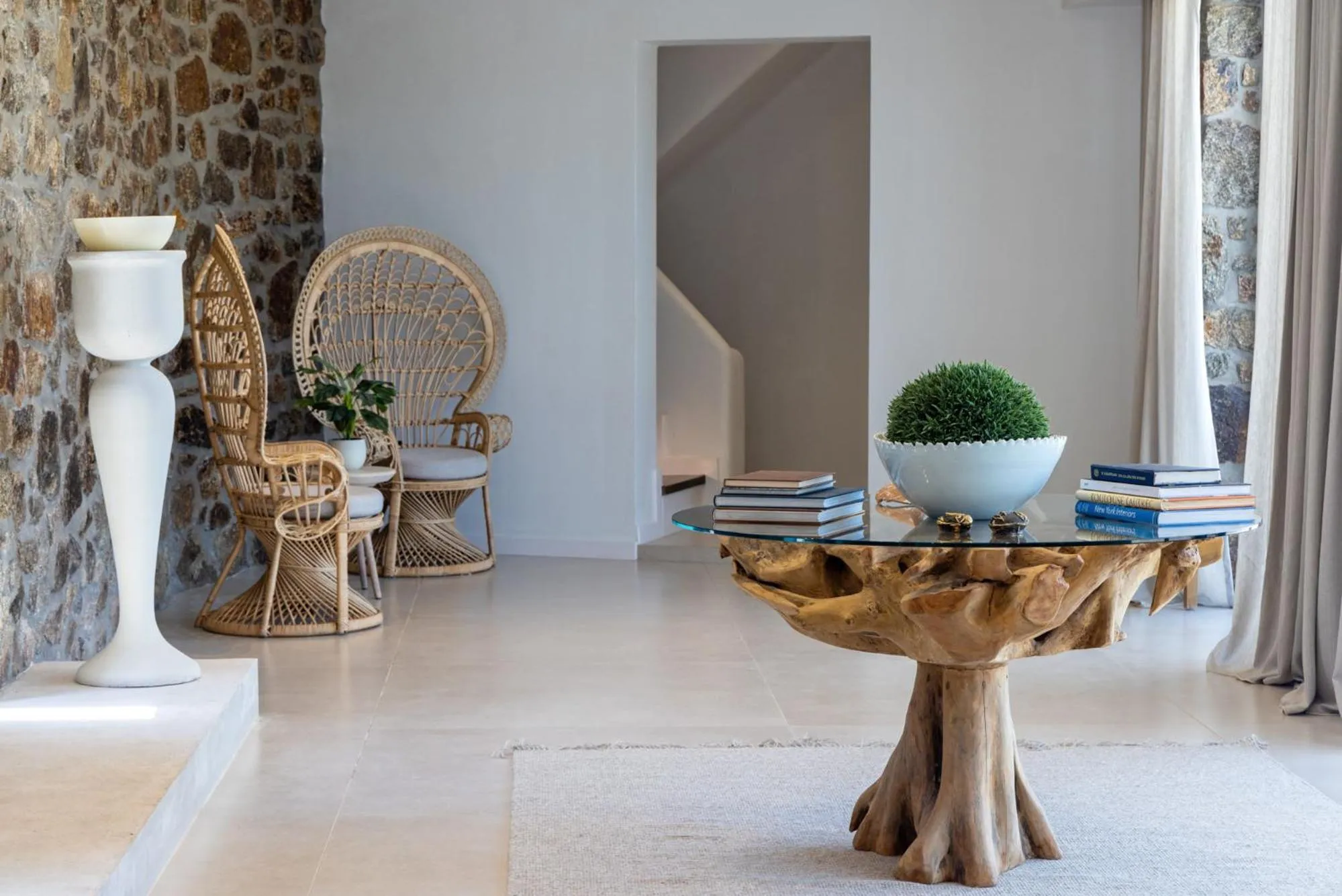 Living room in Mykonos Panormos Villas