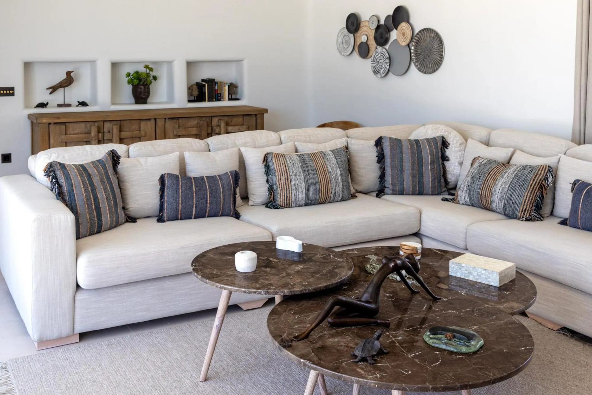 Living room in Mykonos Panormos Villas