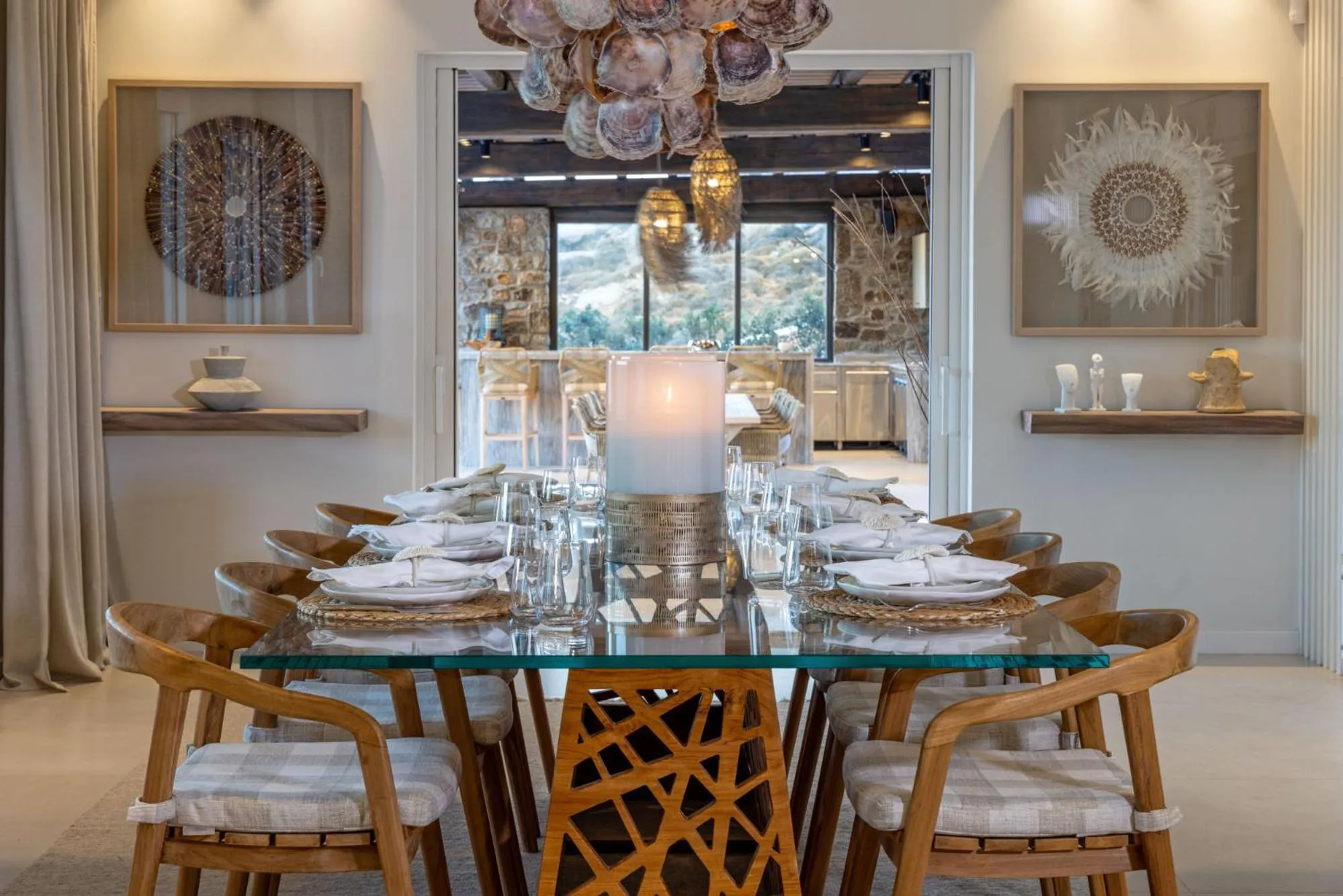 Dining area in Mykonos Panormos Villas