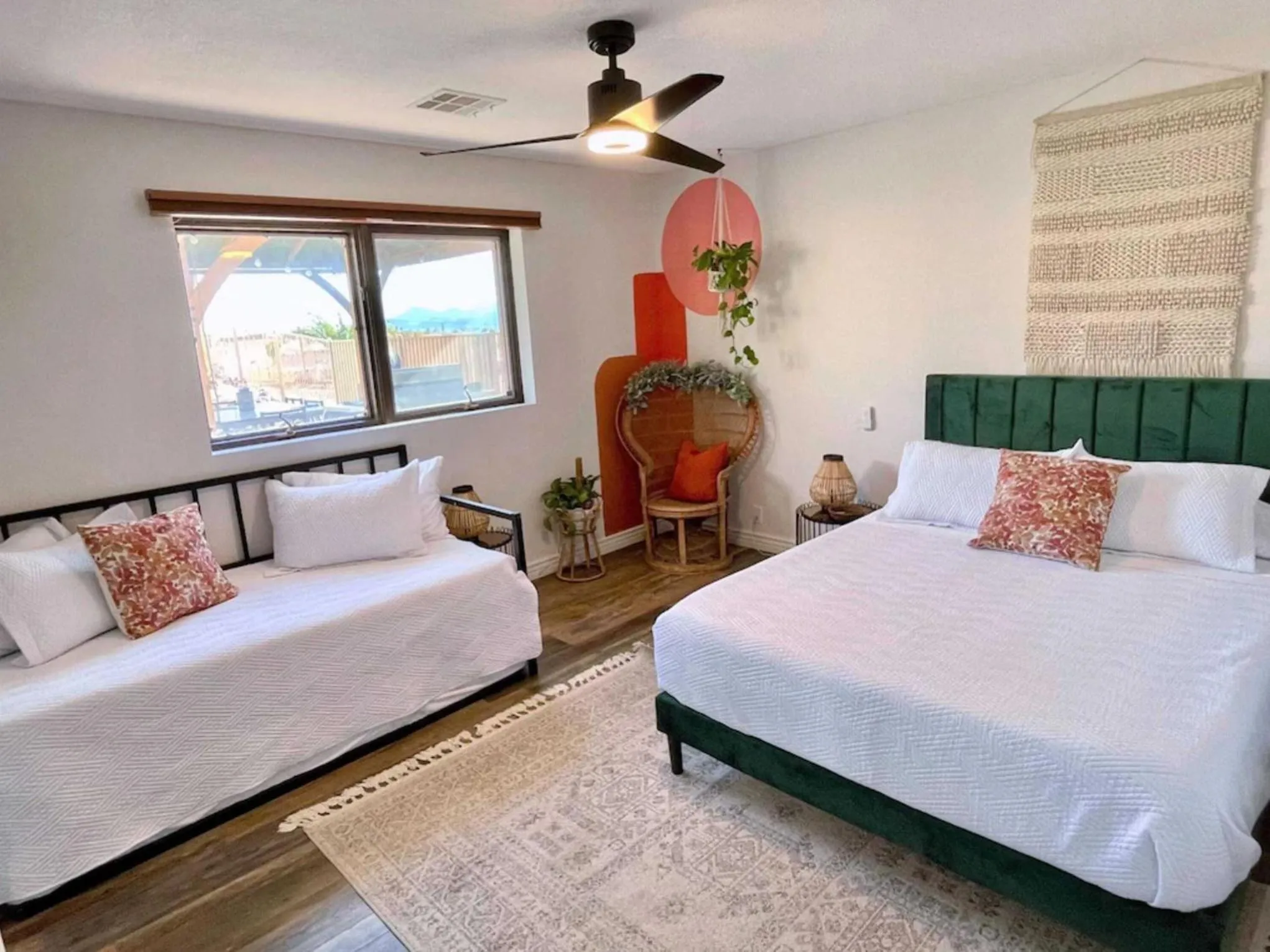 Bed in Trendy Desert Getaway Pool, Spa, Game Room