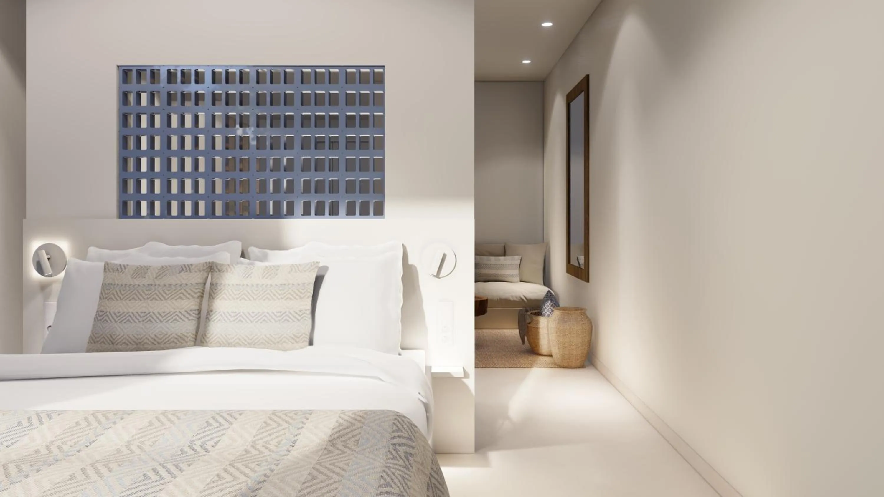 Bed in Lindos View Hotel