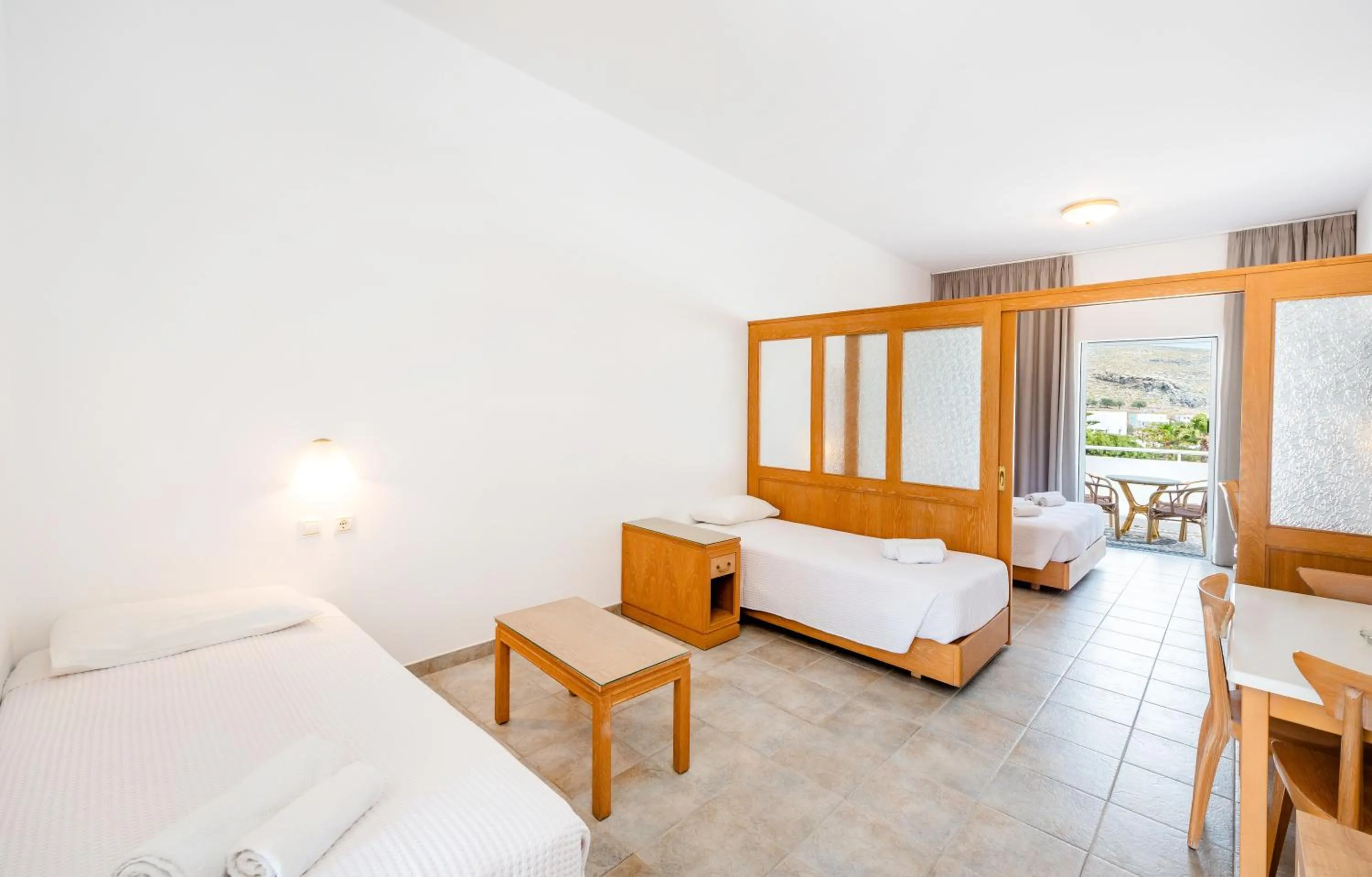 Bed in Lindos View Hotel