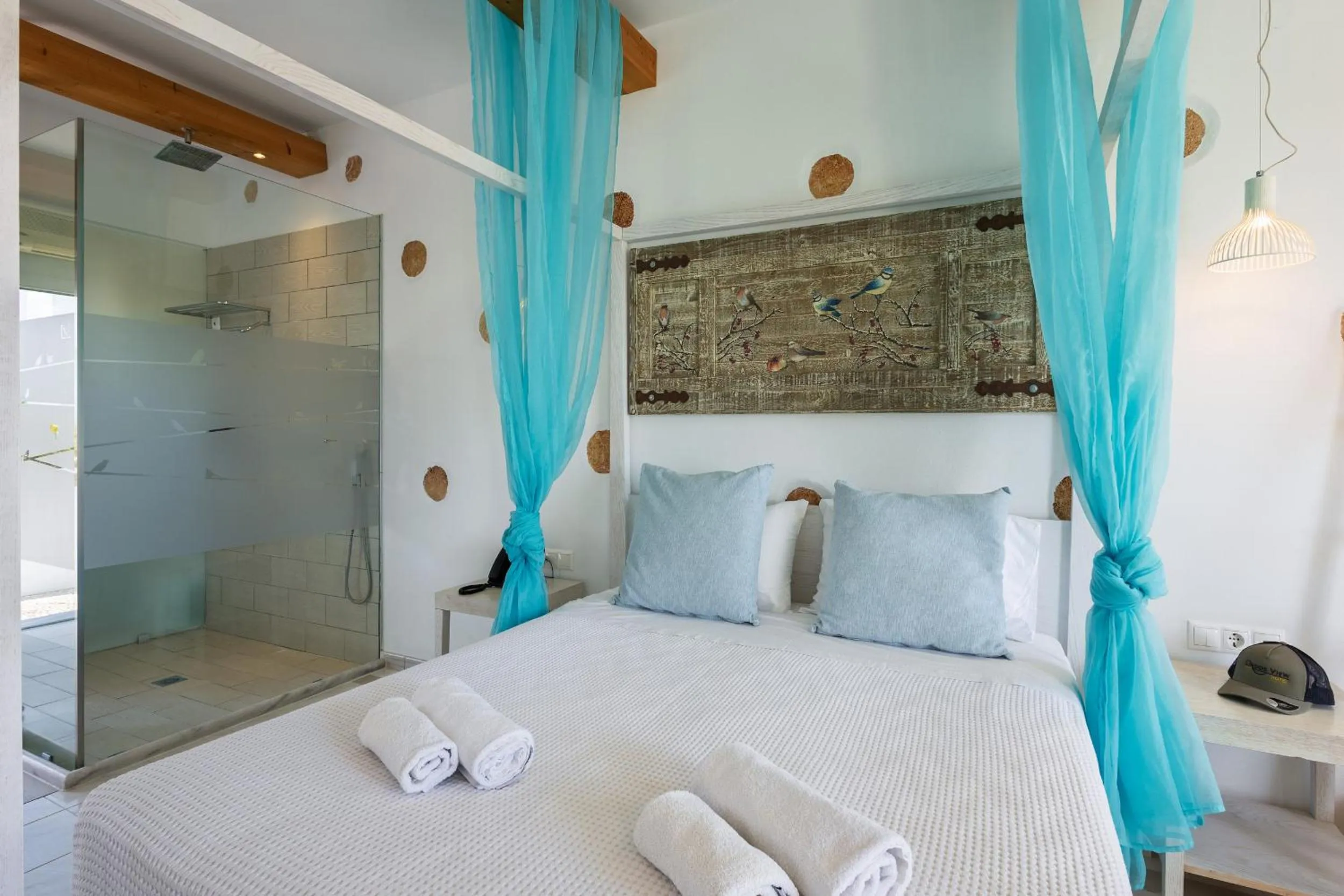 Bed in Lindos View Hotel