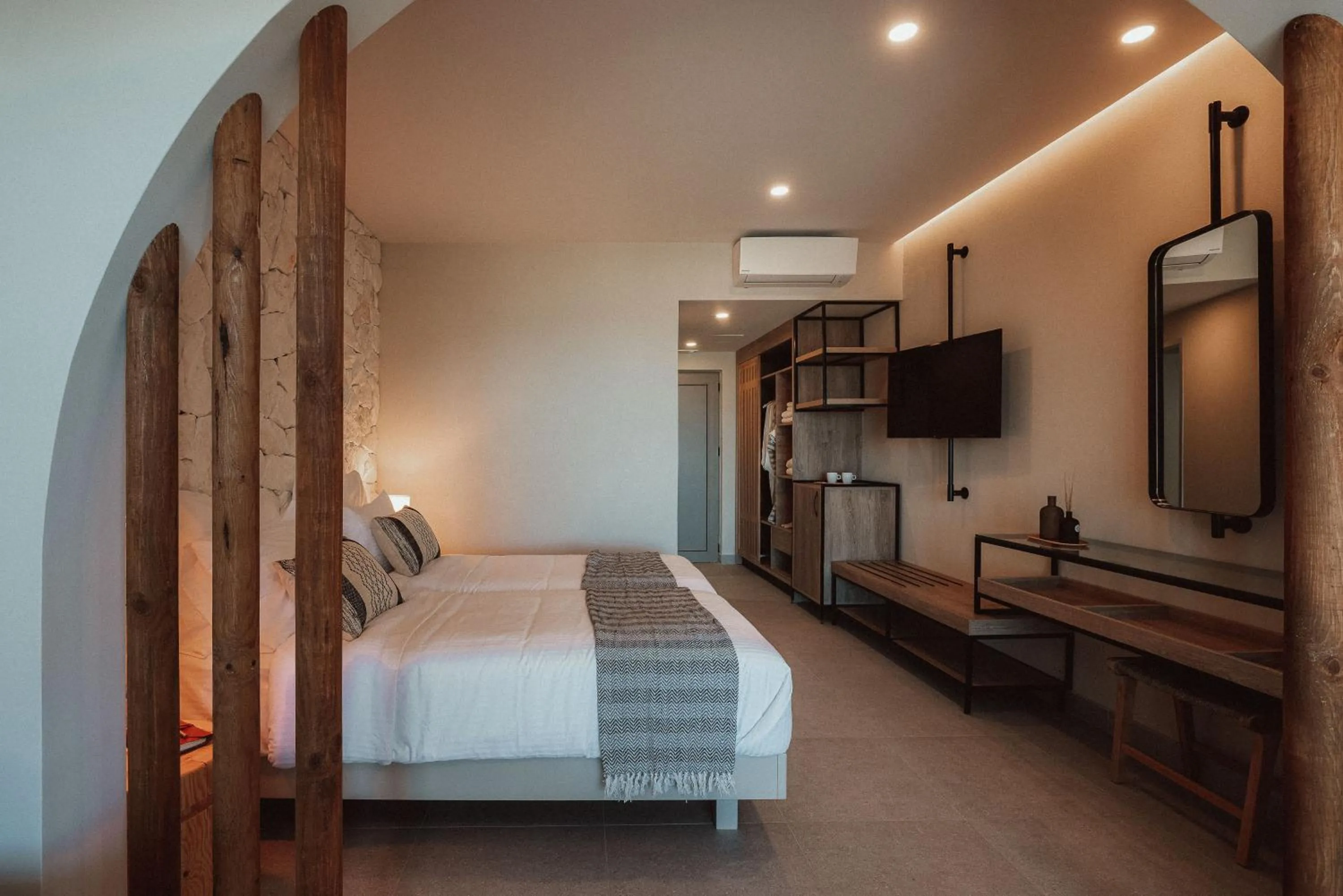 Bedroom, Bed in Eliros Mare Beachfront Poem Hotel