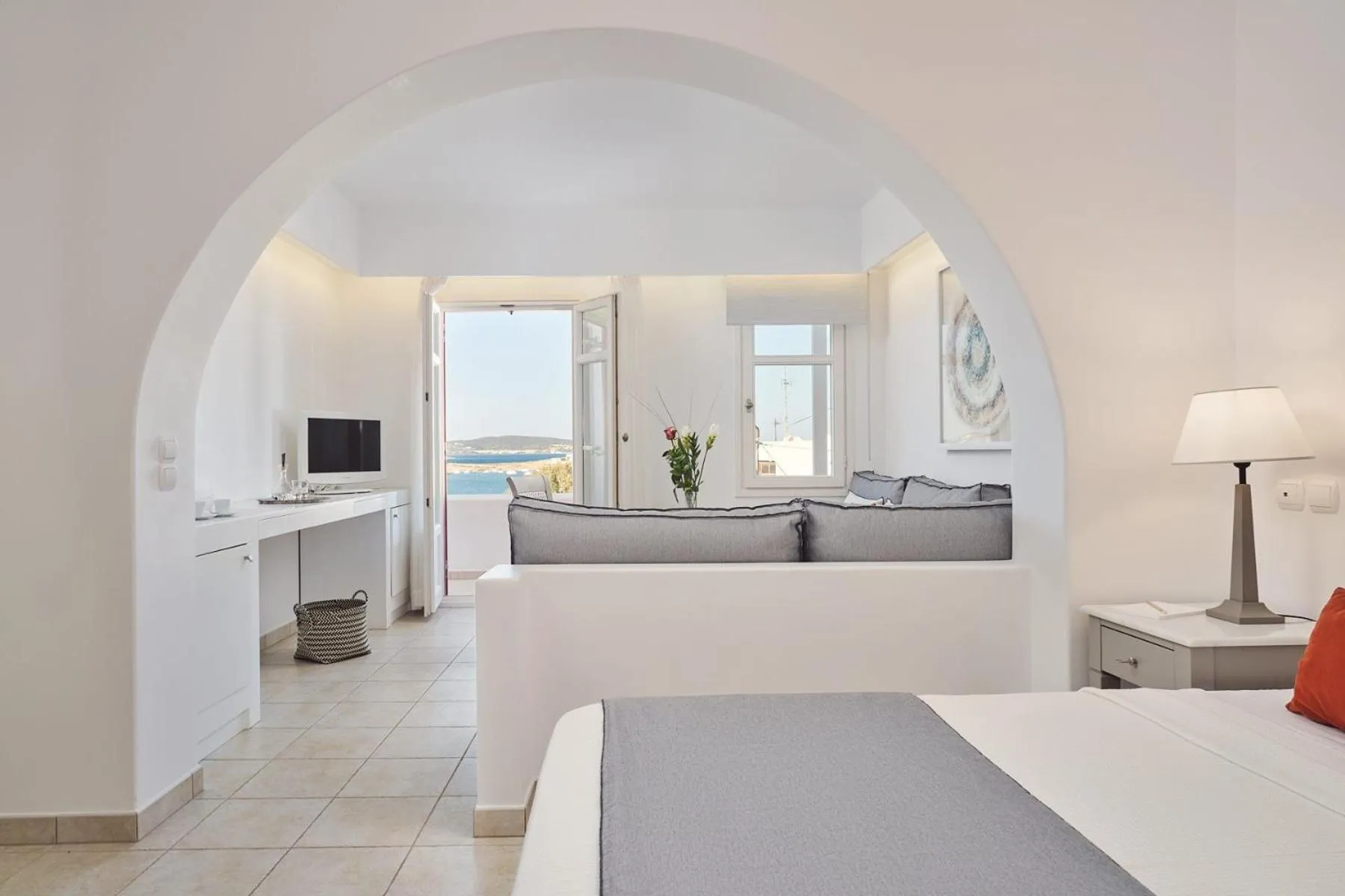 Bed in Stelia Mare Boutique Hotel