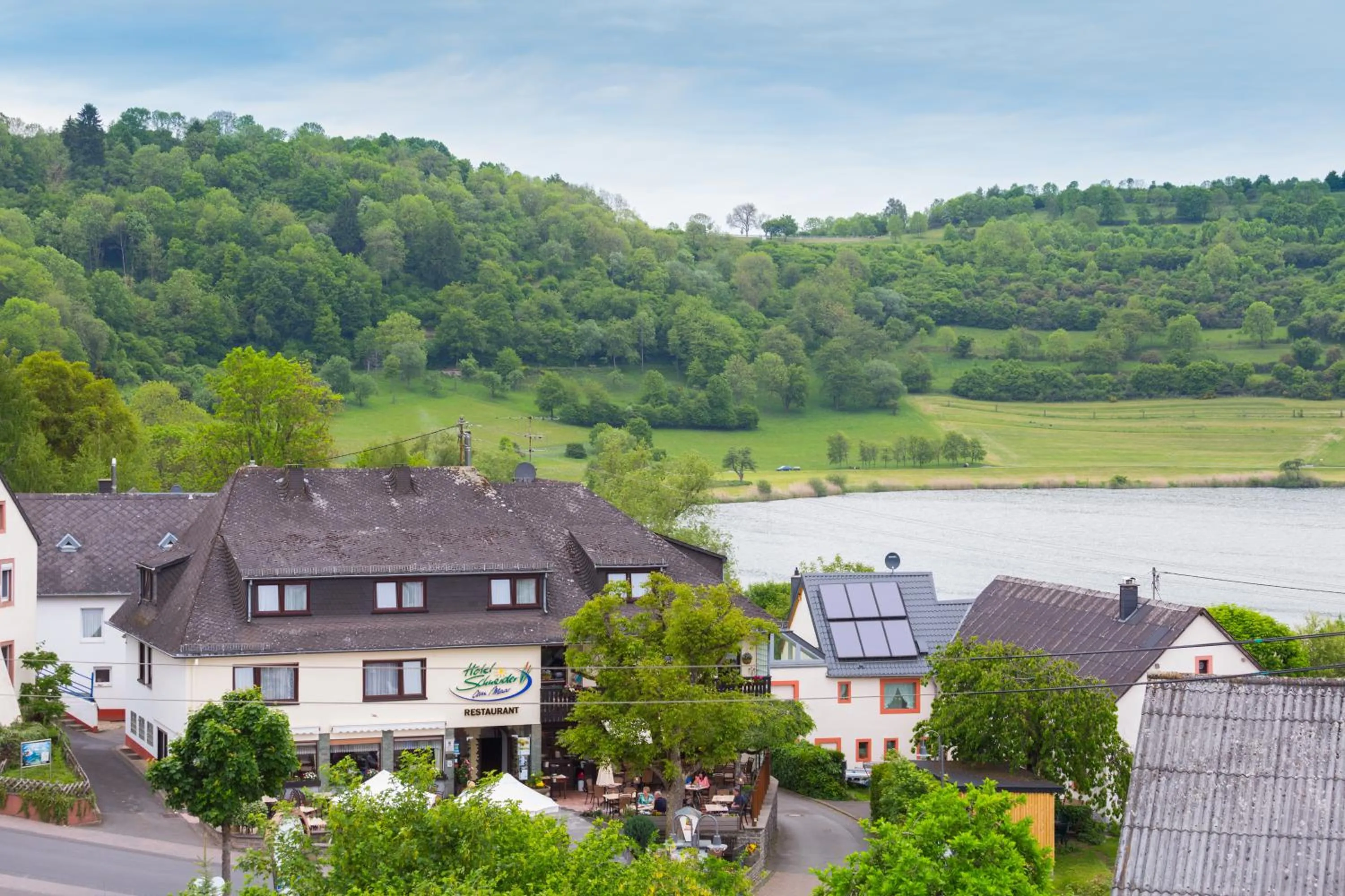 Bird's eye view in Eifel Hotel Schneider am Maar