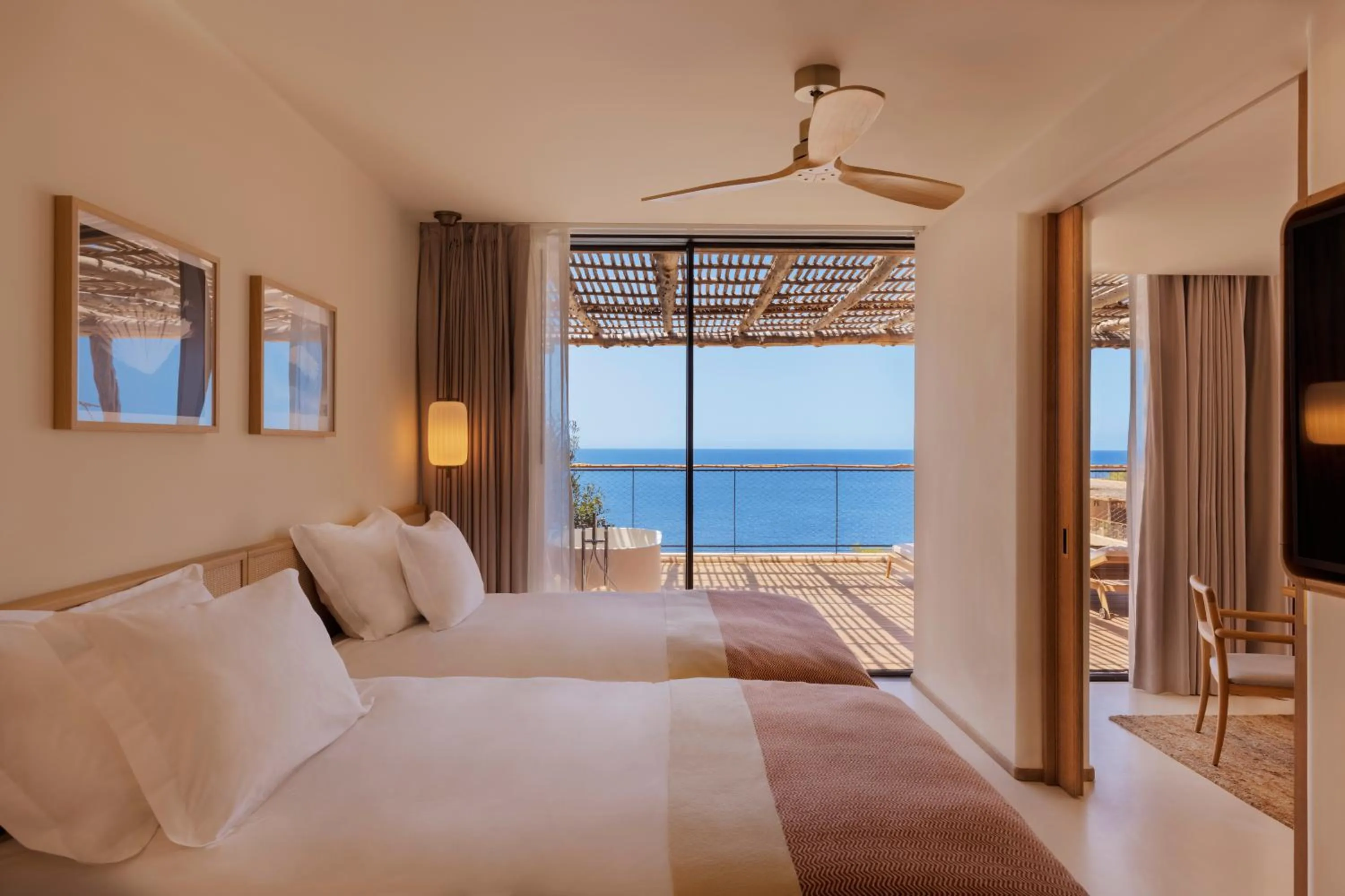 Bedroom, Bed in Six Senses Ibiza