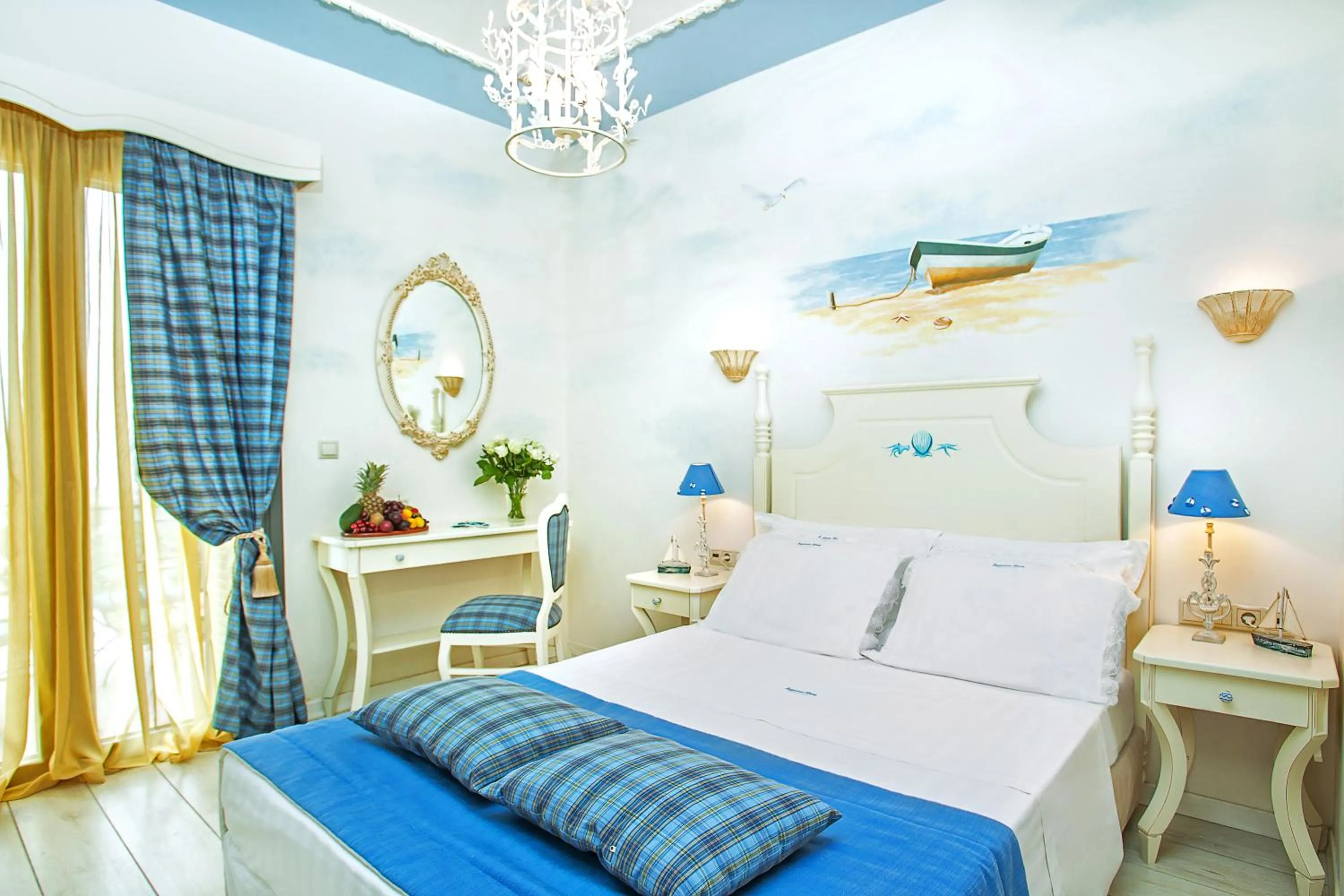 Decorative detail, Bed in Archontiko Kymis Boutique Hotel