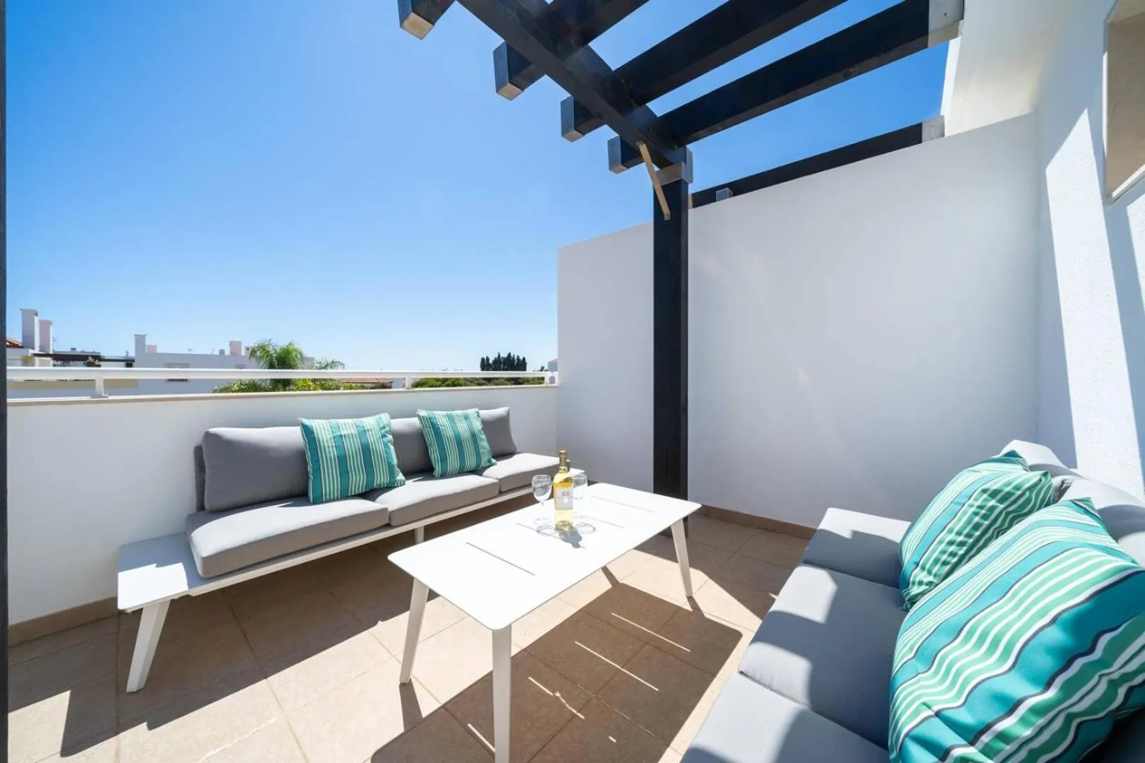 Balcony/Terrace in Fresh & Breezy Tavira Apartment