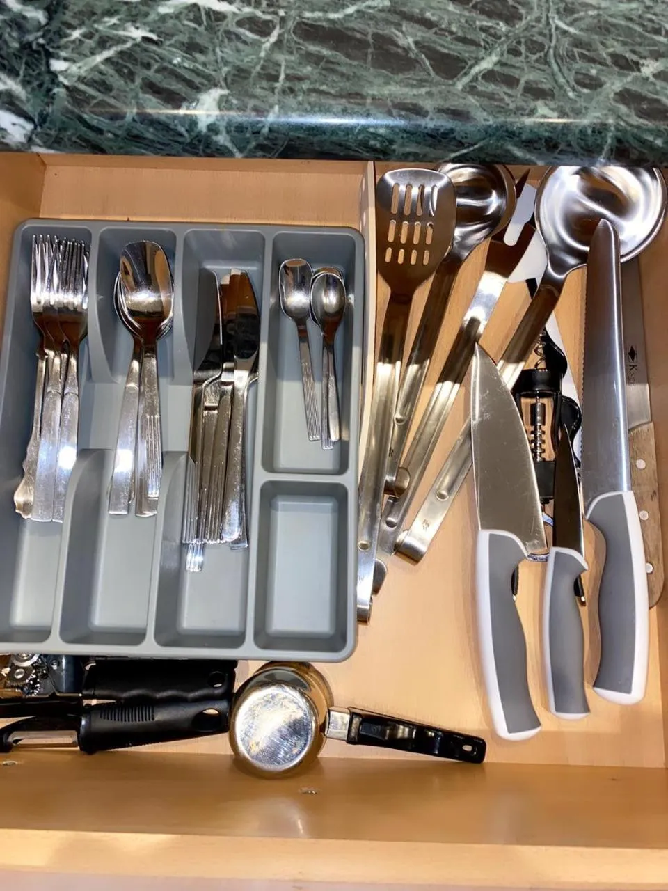 Kitchen or kitchenette in Larnaca Seaview Rooms