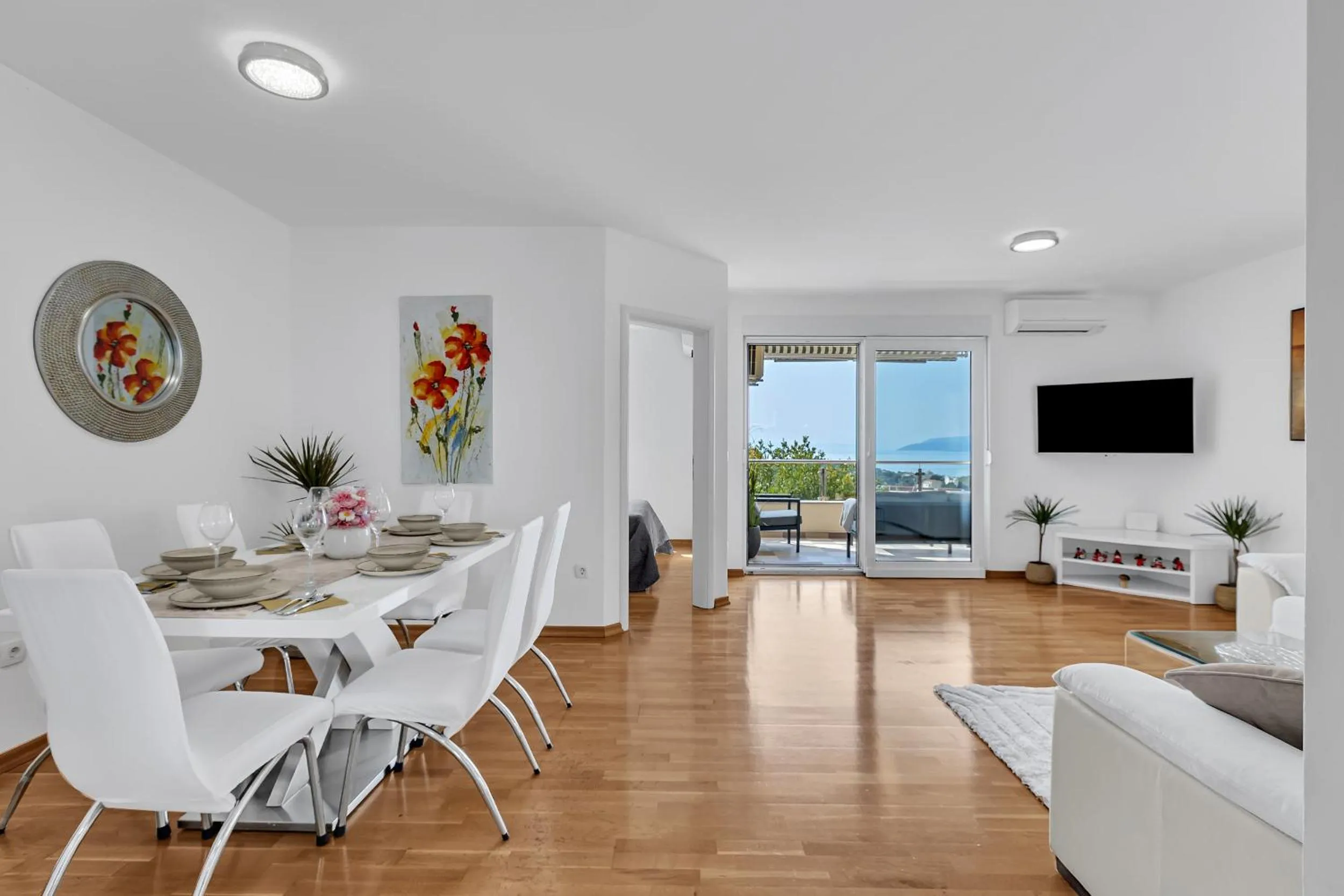 Seating area in Sea View Apartments Dammi with free parking