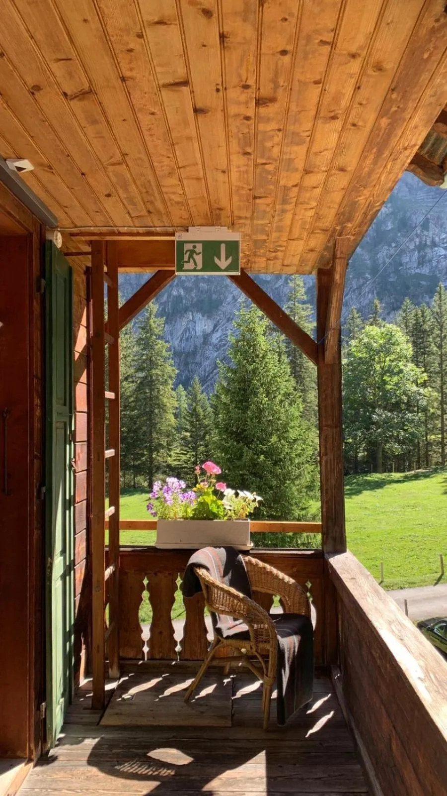Balcony/Terrace in Berghaus Iffigenalp