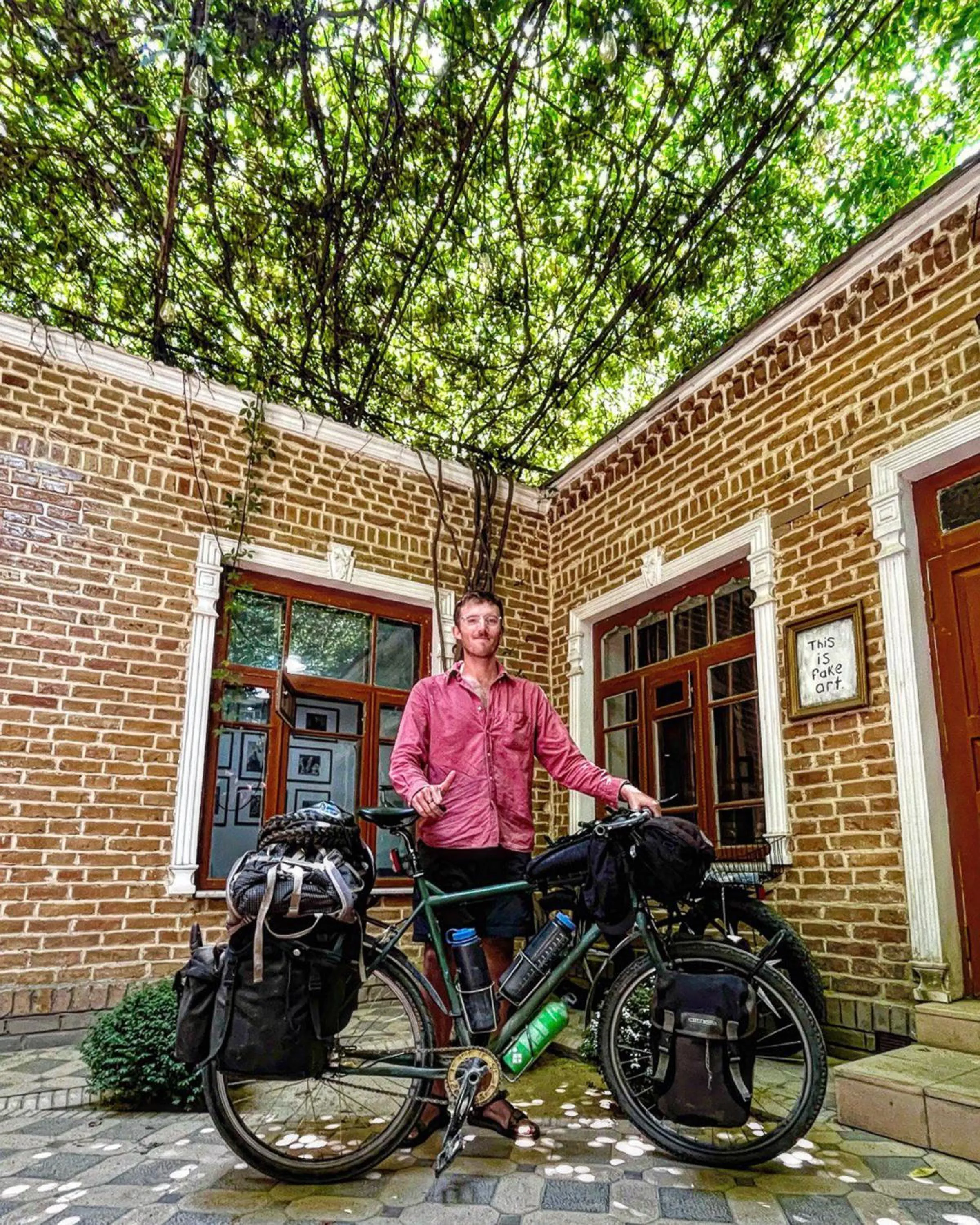Inner courtyard view in Old Radio hostel