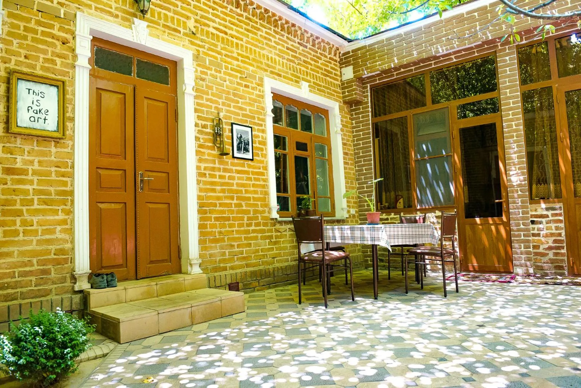 Inner courtyard view in Old Radio hostel
