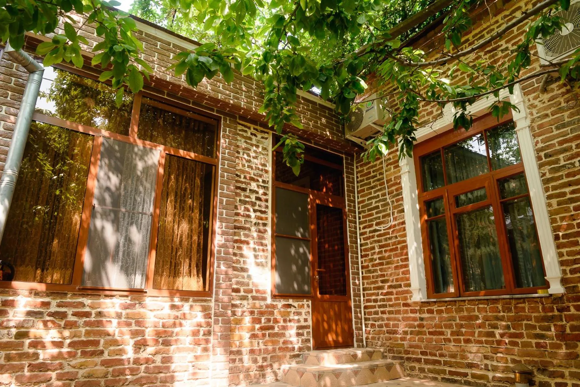 Inner courtyard view in Old Radio hostel