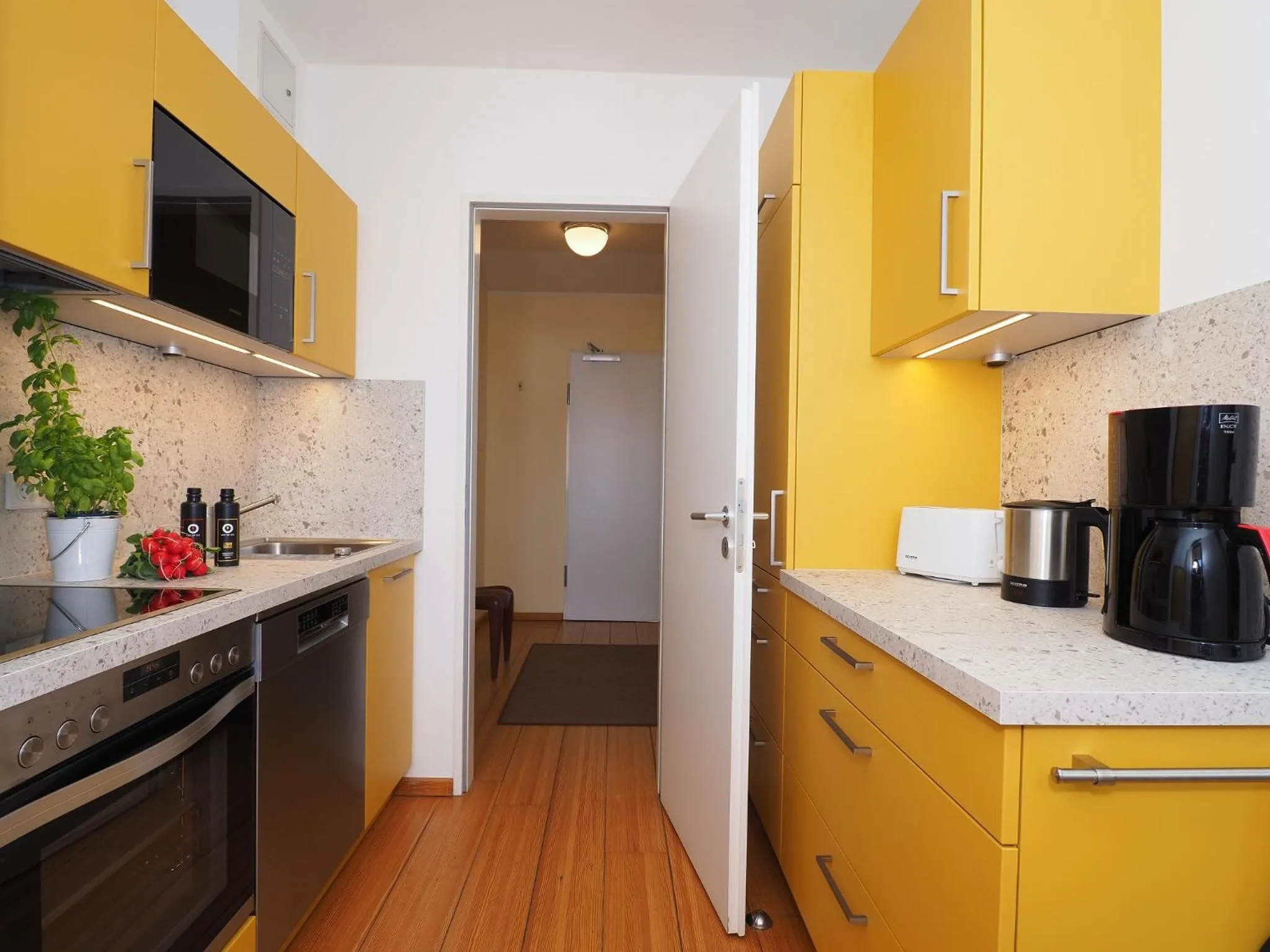 Kitchen or kitchenette in Kaiservillen Heringsdorf - Ferienwohnung mit 1 Schlafzimmer und Balkon D134