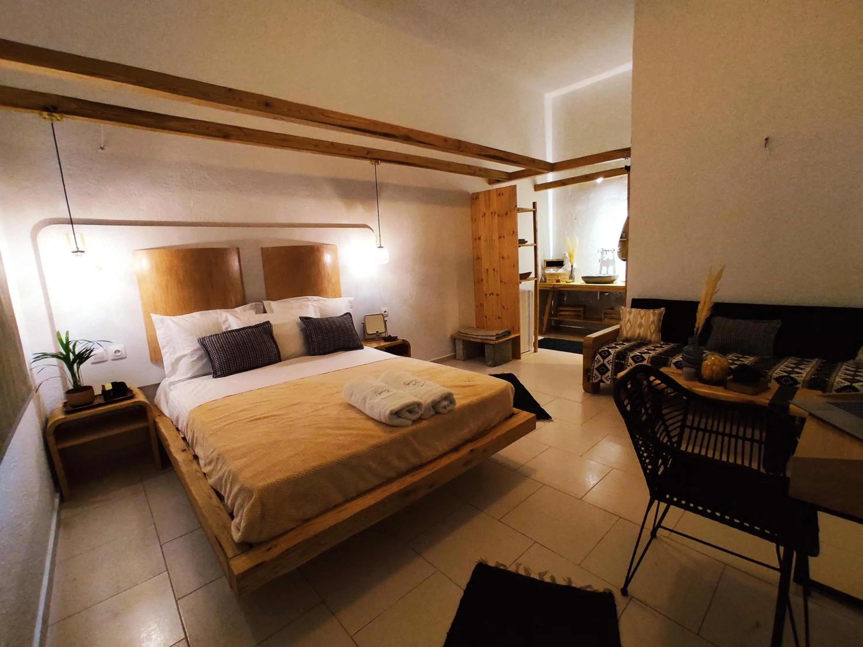 Bed in Spongia Apartments Kalymnos