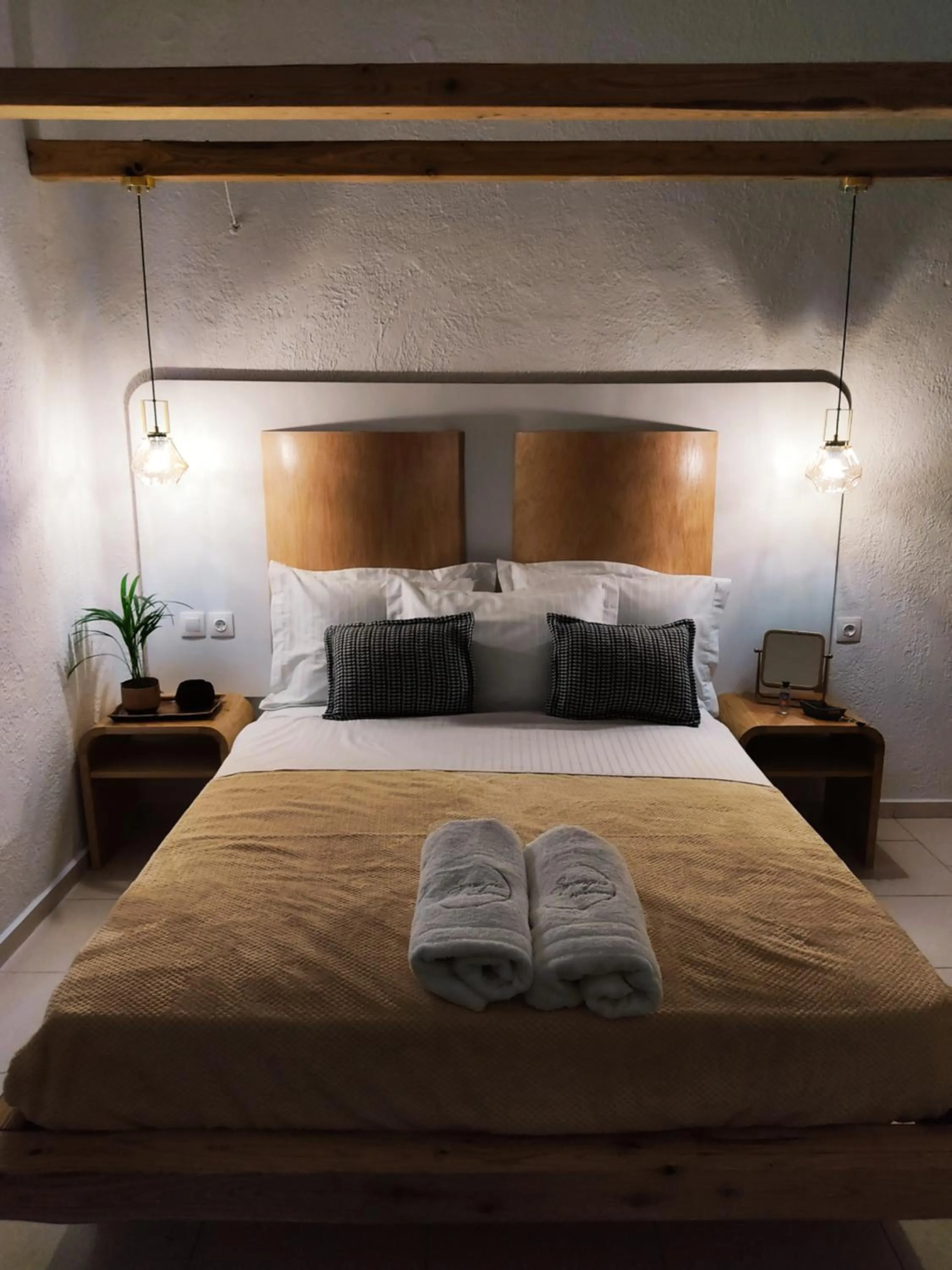 Bed in Spongia Apartments Kalymnos