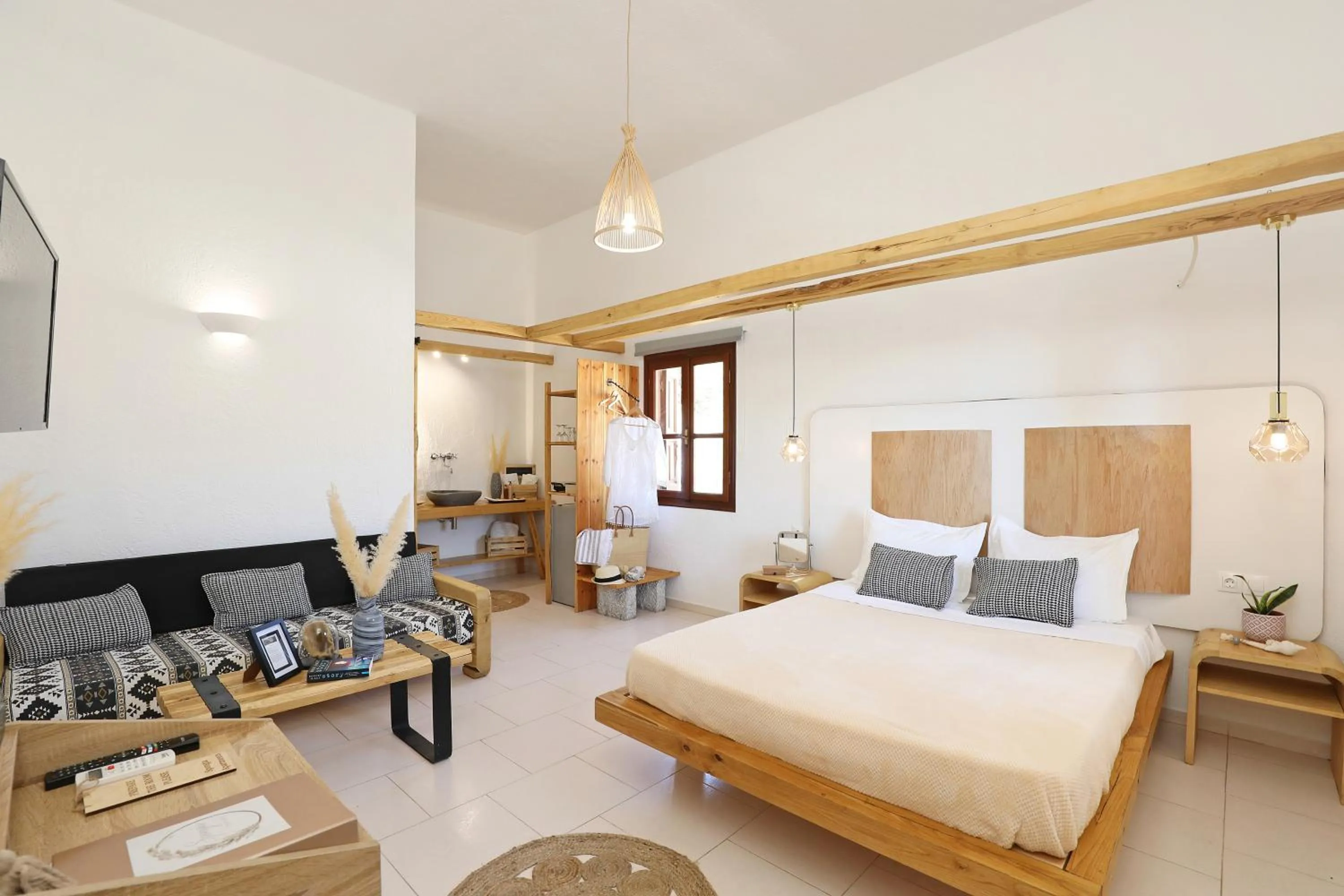 Bed in Spongia Apartments Kalymnos