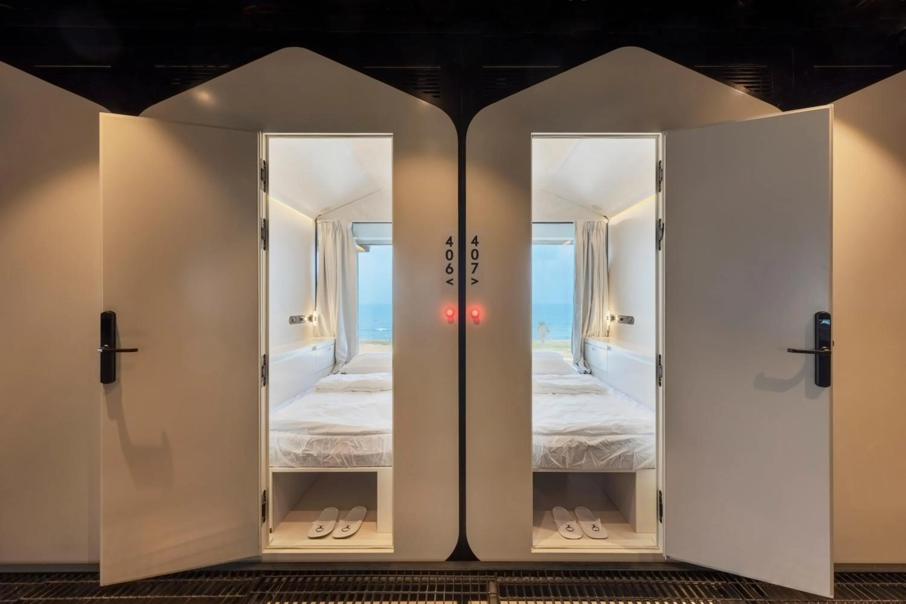 Photo of the whole room, Bed in The O Pod Capsule Hotel