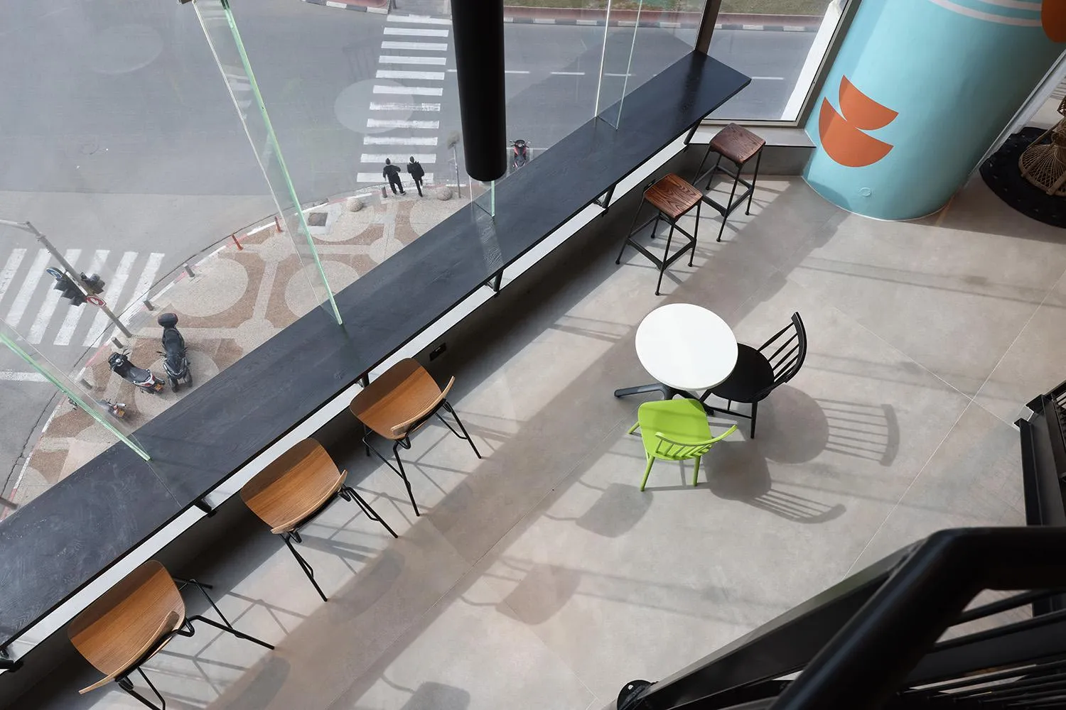 Seating area in The O Pod Capsule Hotel