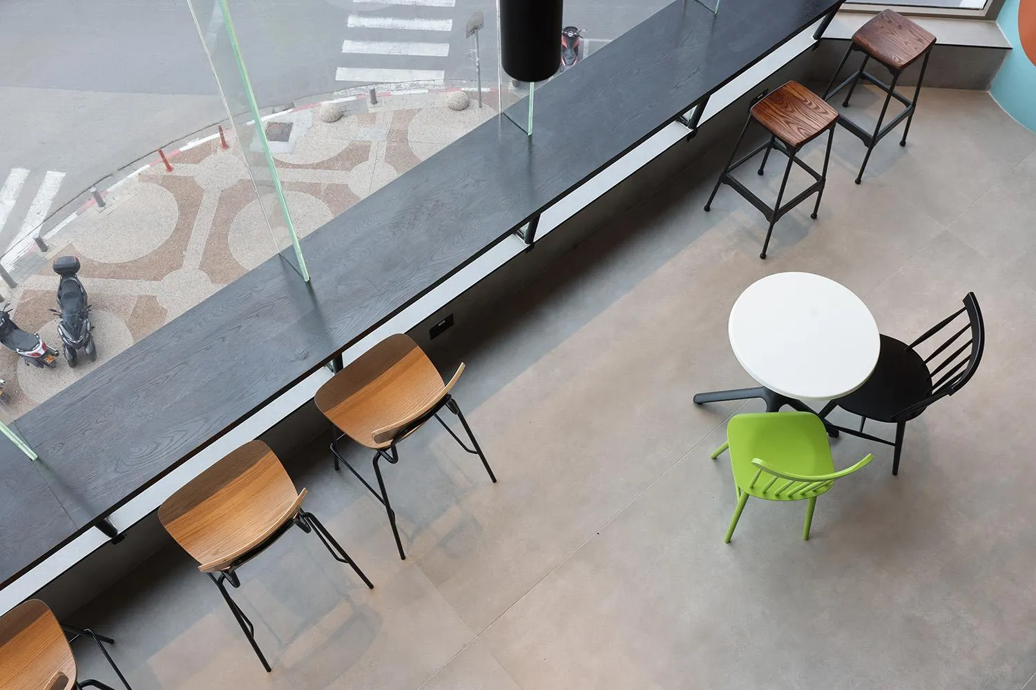 Seating area in The O Pod Capsule Hotel