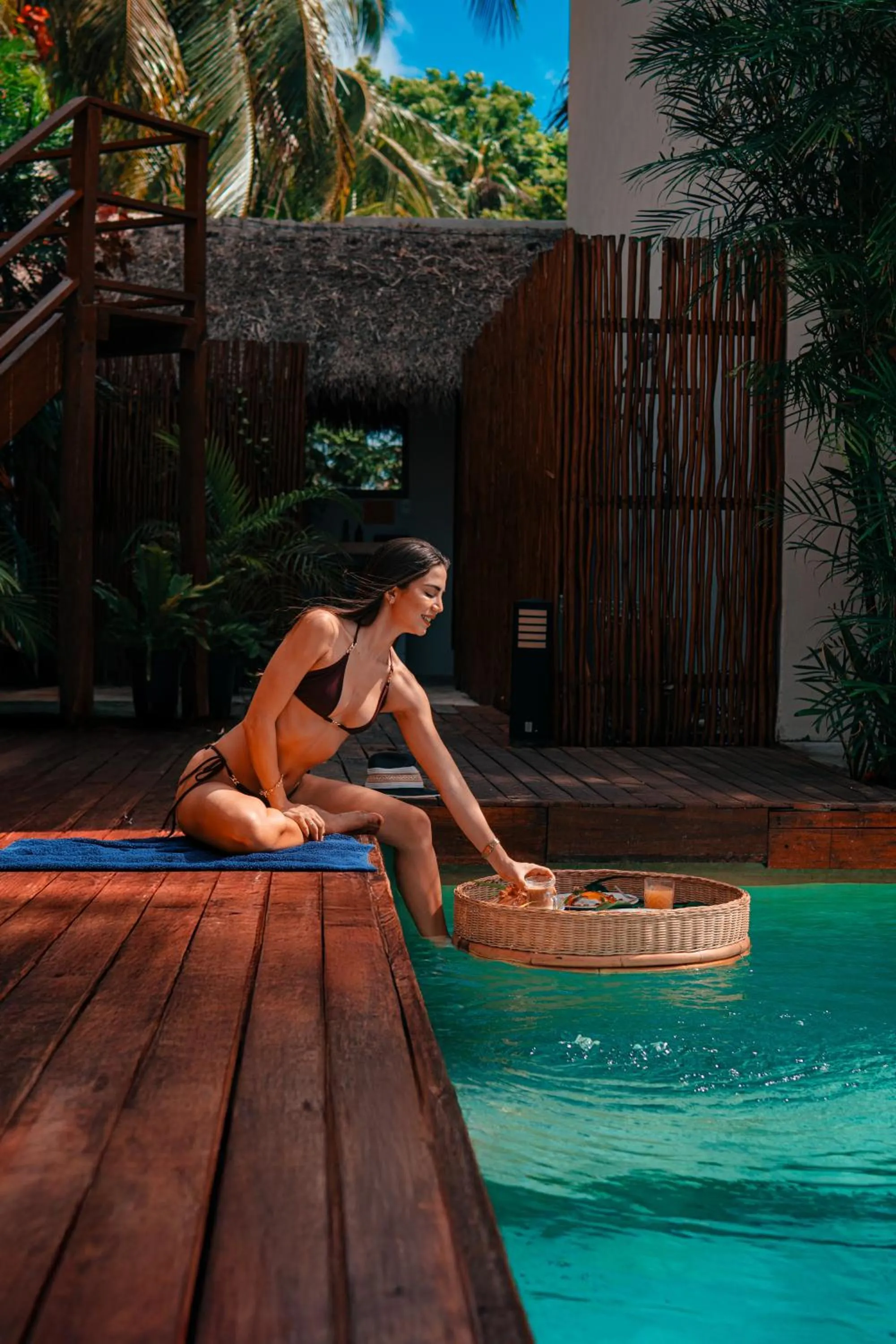 Pool view in Khaban Bacalar Hotel Boutique