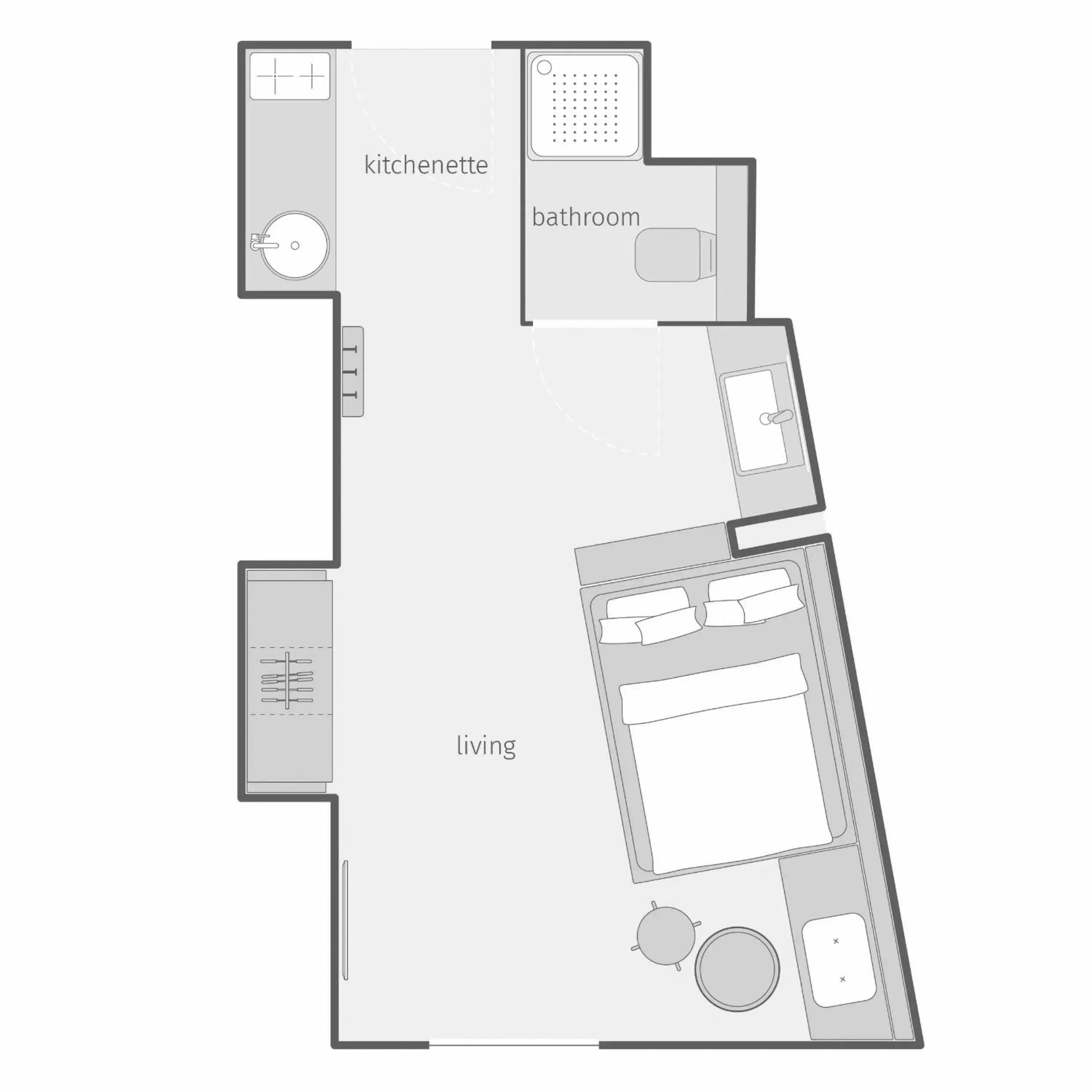 Photo of the whole room in smartments Wien Heiligenstadt